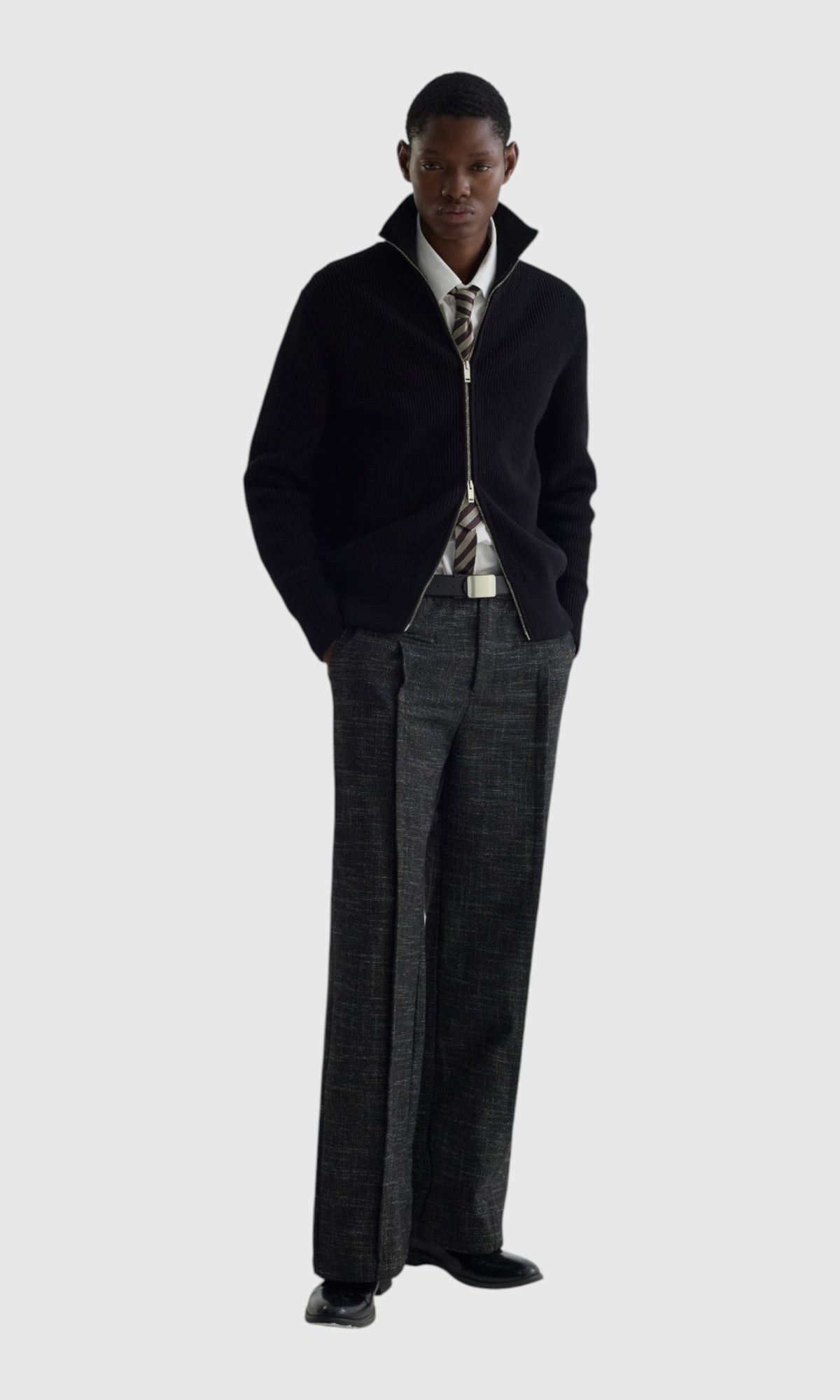 Slight Vogue Charcoal Wide-Leg Trousers — product image 1
