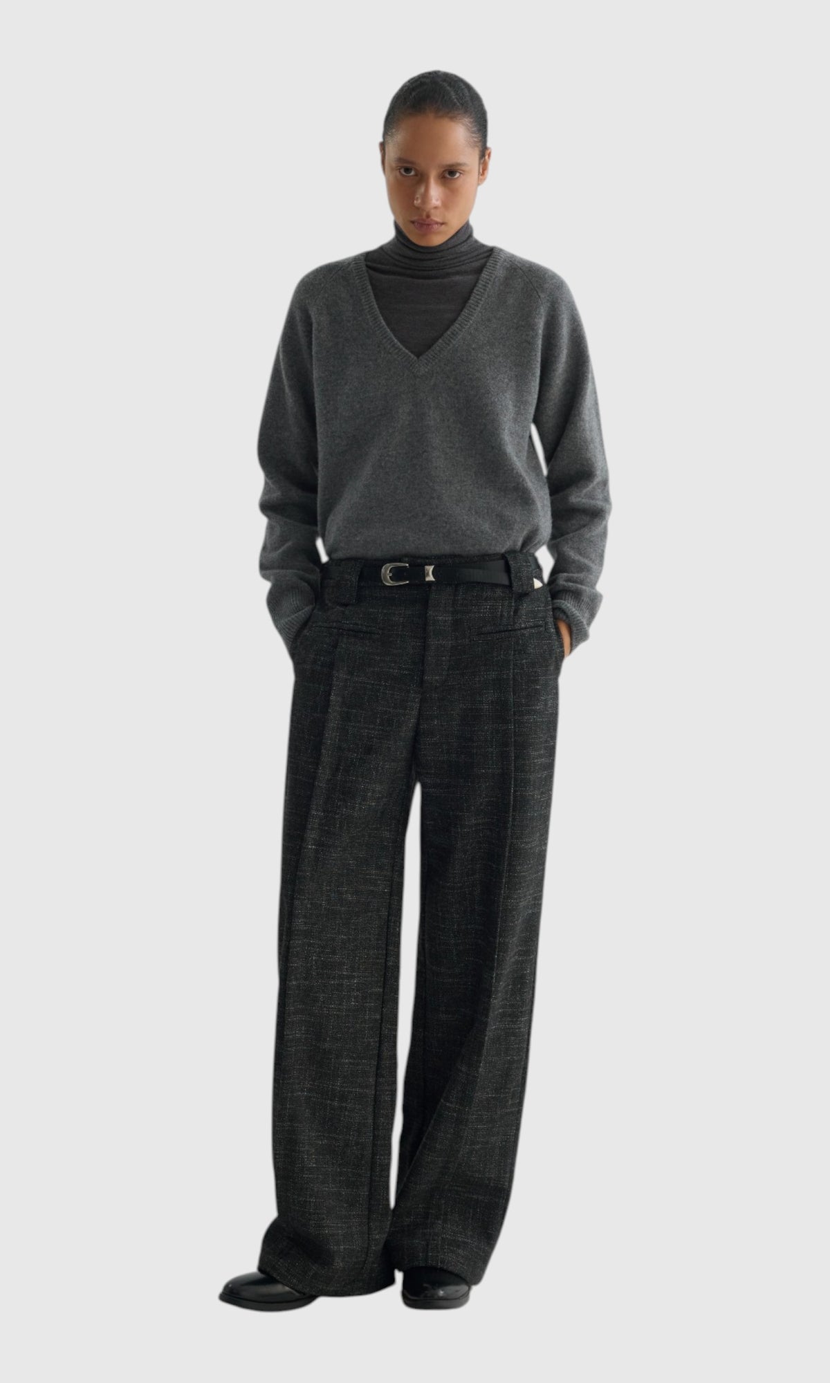 Slight Vogue Charcoal Wide-Leg Trousers — product image 6