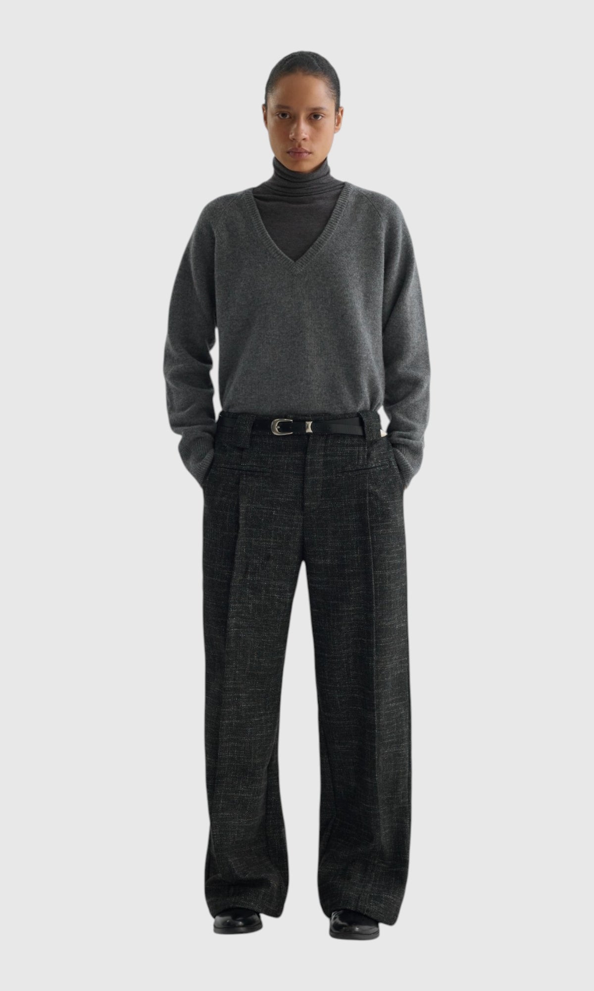 Slight Vogue Charcoal Wide-Leg Trousers — product image 7