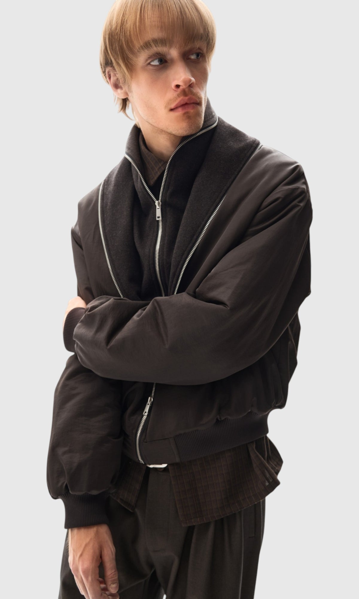 Slight Vogue Brown Zip Bomber — product image 3