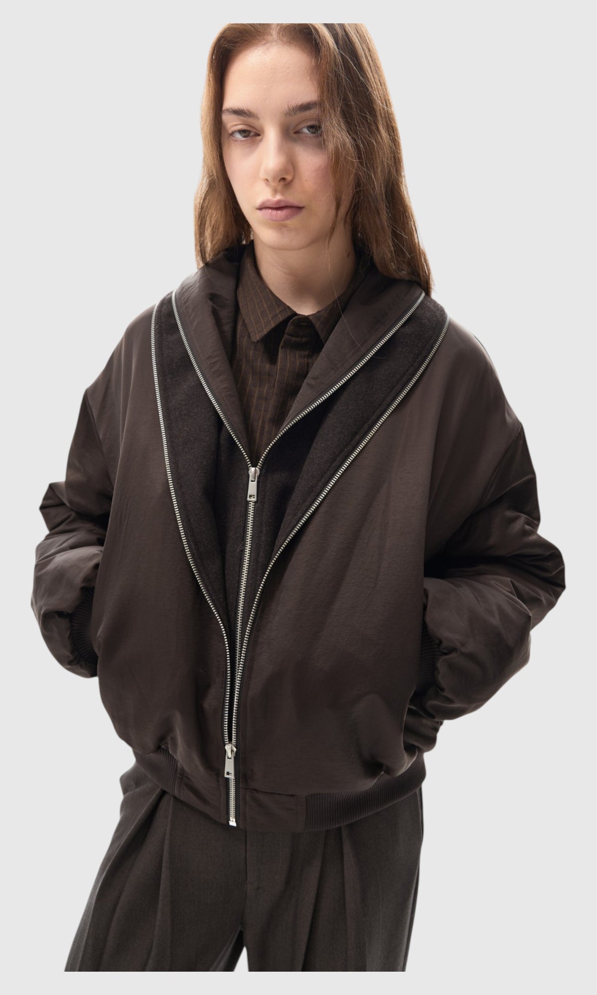 Slight Vogue Brown Zip Bomber — product image 9