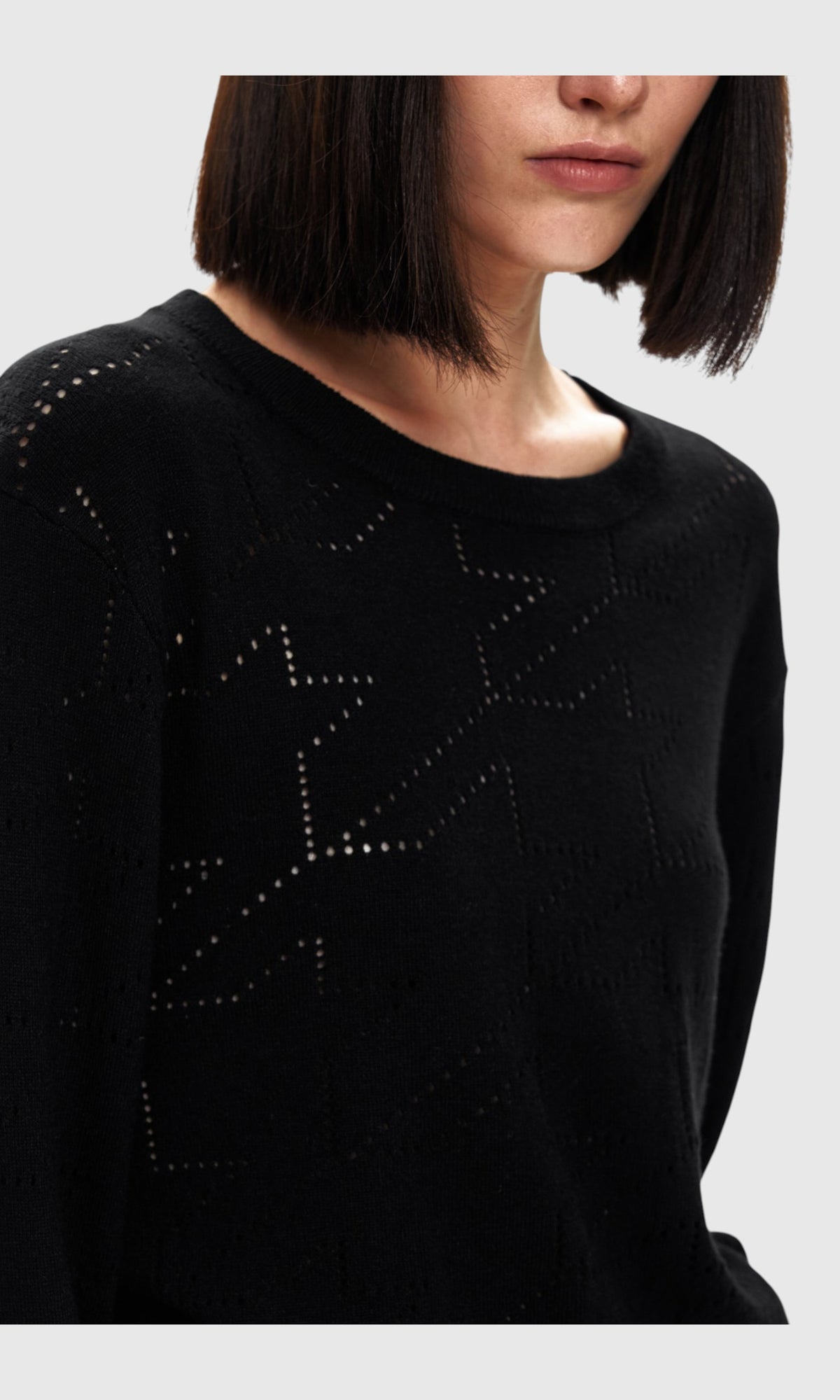 Slight Vogue Openwork Houndstooth Knit — product image 5