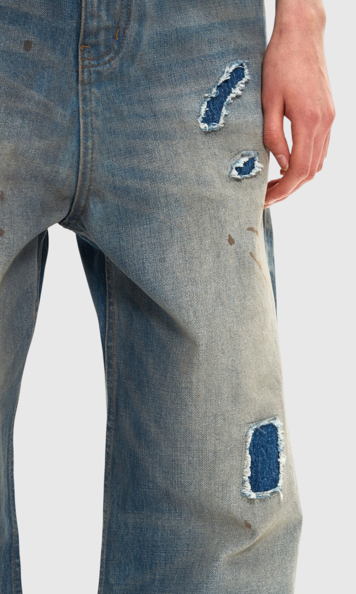 Slight Vogue Distressed Straight Jeans — product image 2