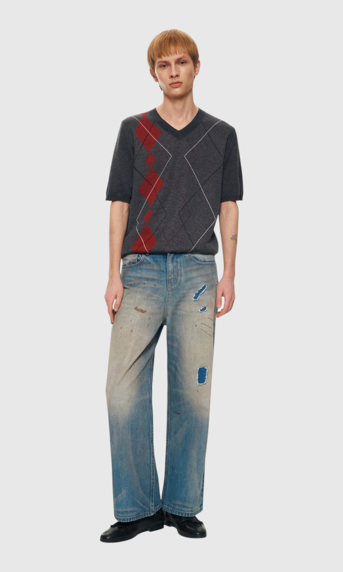 Slight Vogue Argyle Knit Tee — product image 1