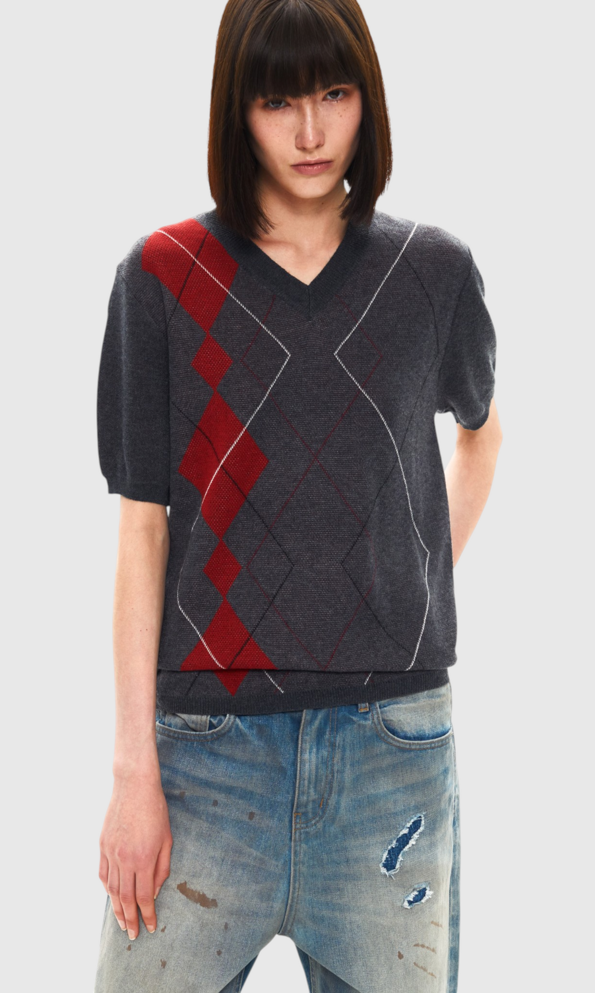 Slight Vogue Argyle Knit Tee — product image 4