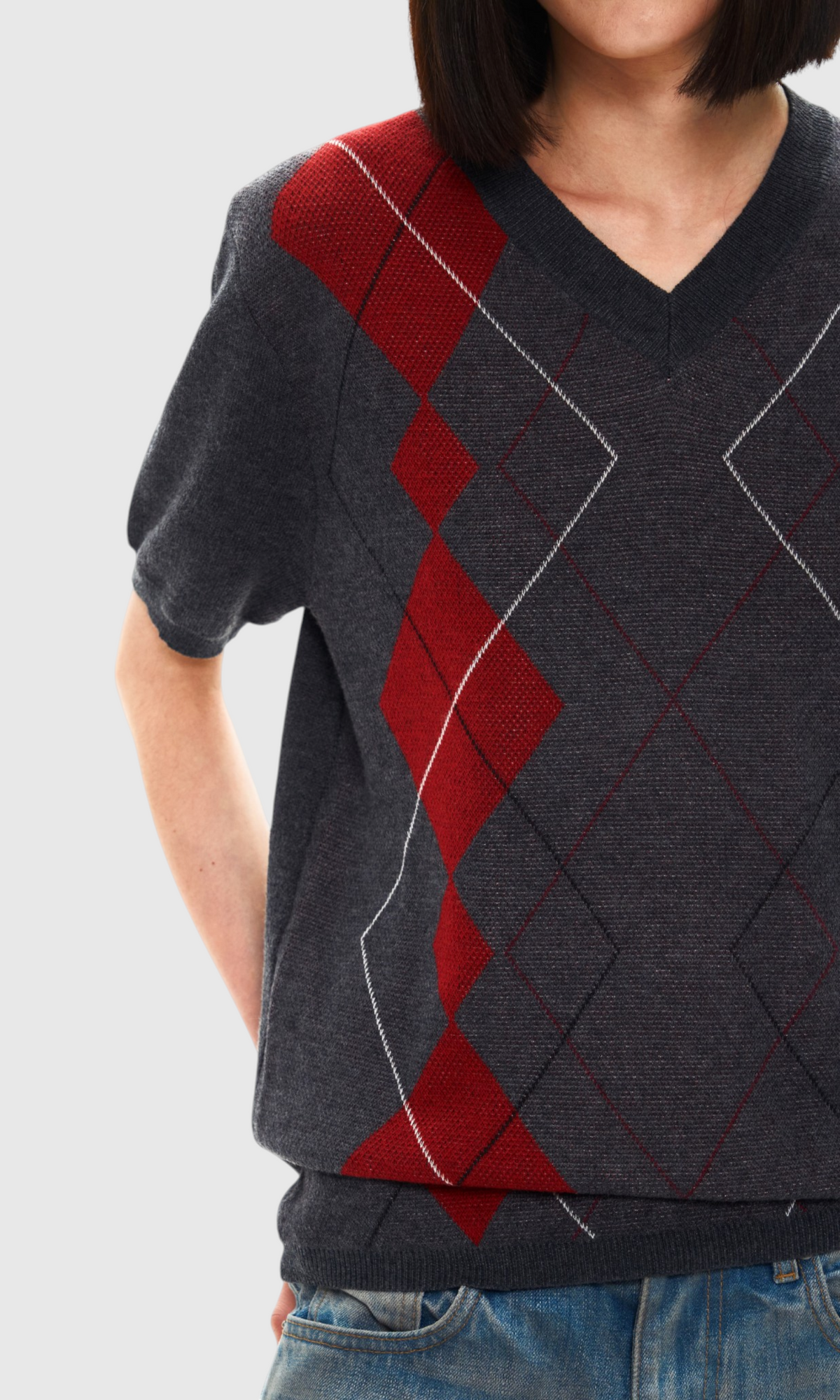 Slight Vogue Argyle Knit Tee — product image 6