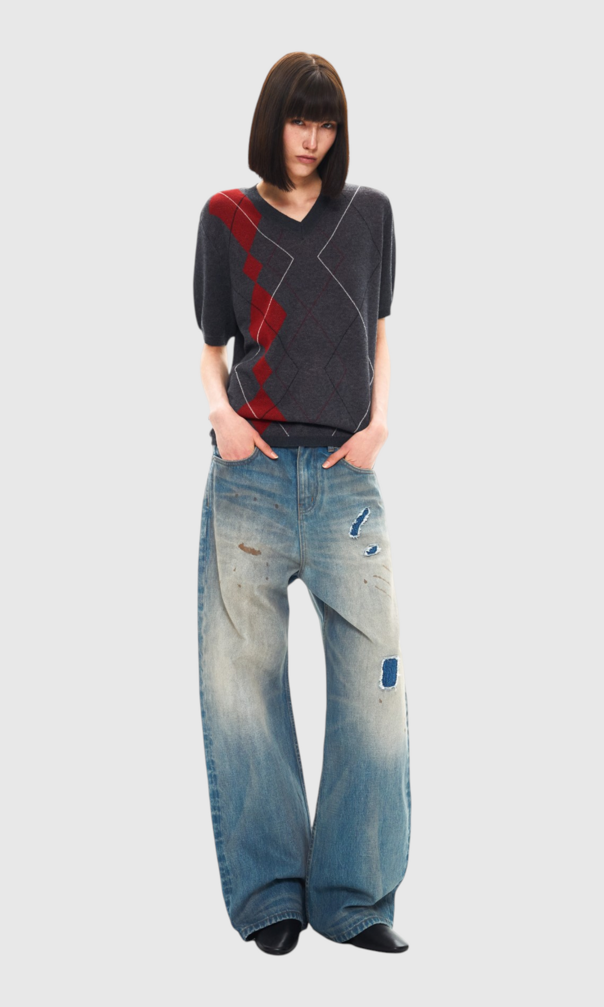 Slight Vogue Argyle Knit Tee — product image 9