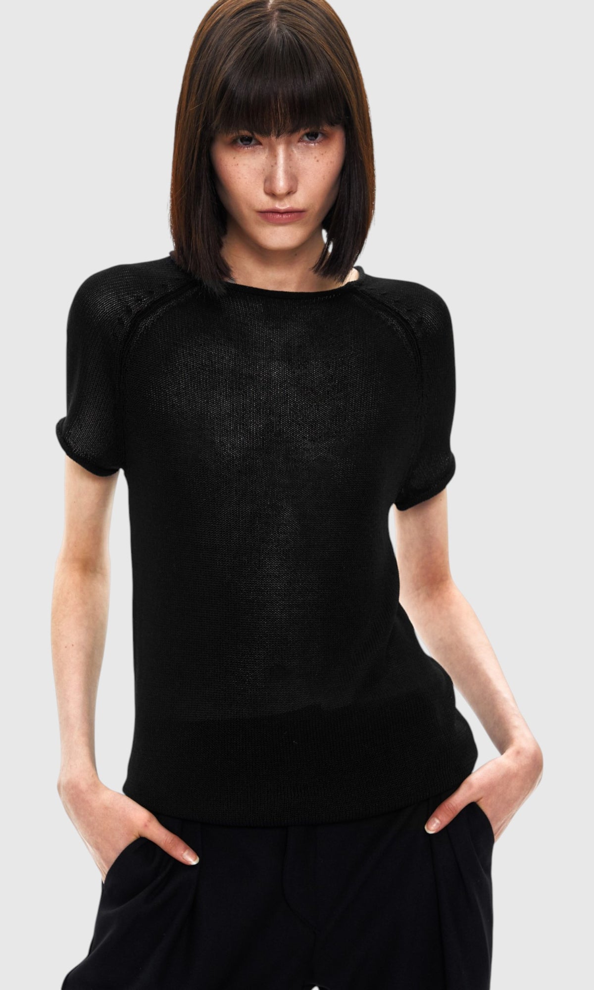 Slight Vogue Raw-Edge Knit Tee — product image 4