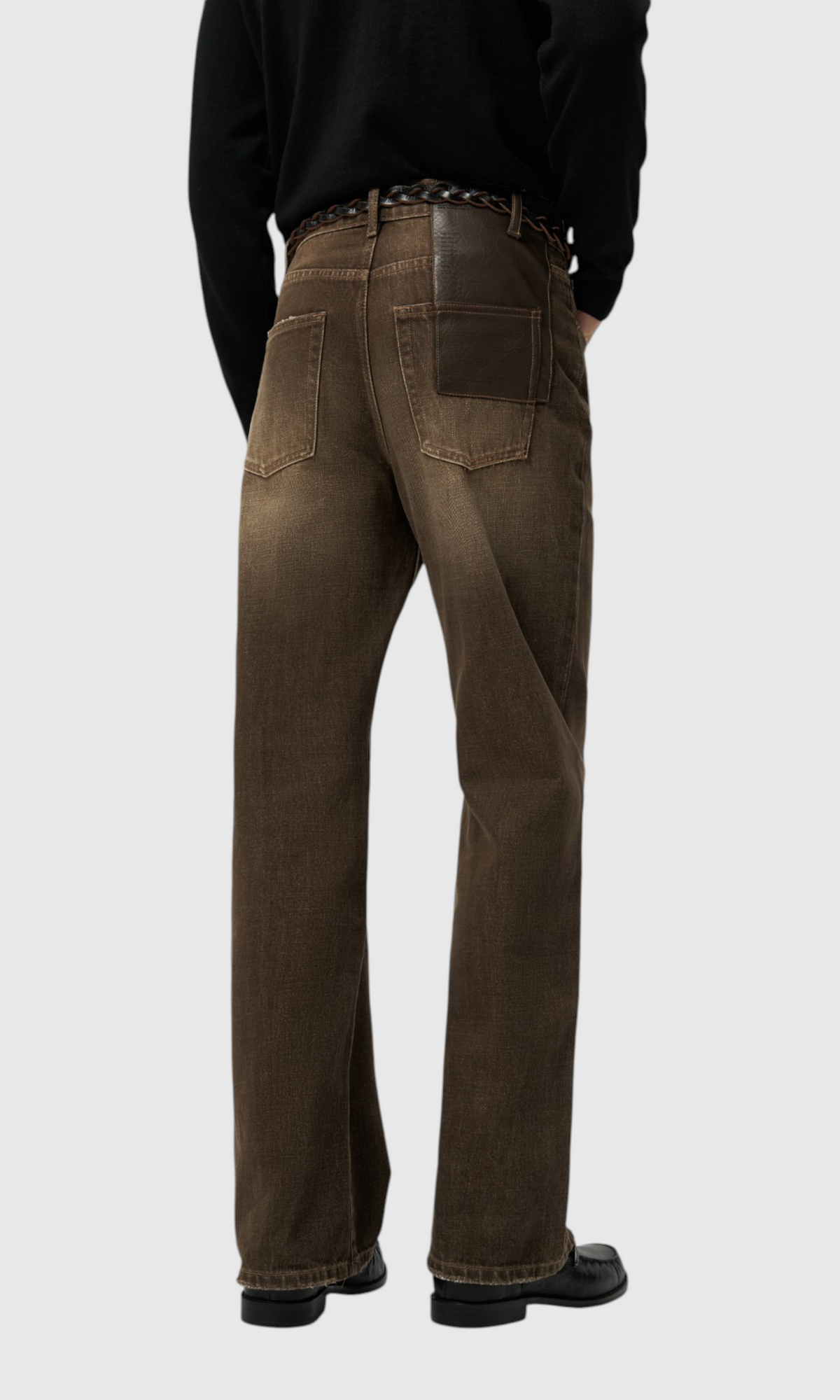 Slight Vogue Leather-Pocket Jeans — product image 5