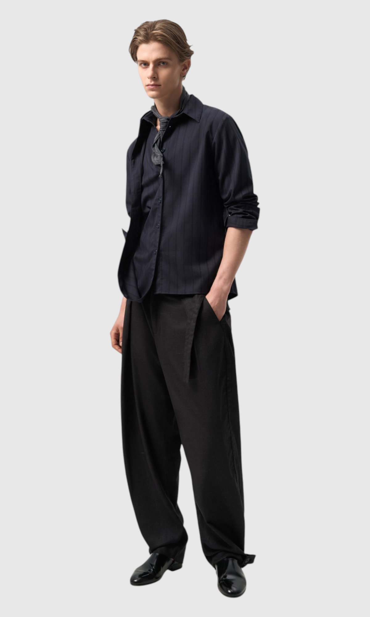 Slight Vogue Curved-Collar Stripe Shirt — product image 2
