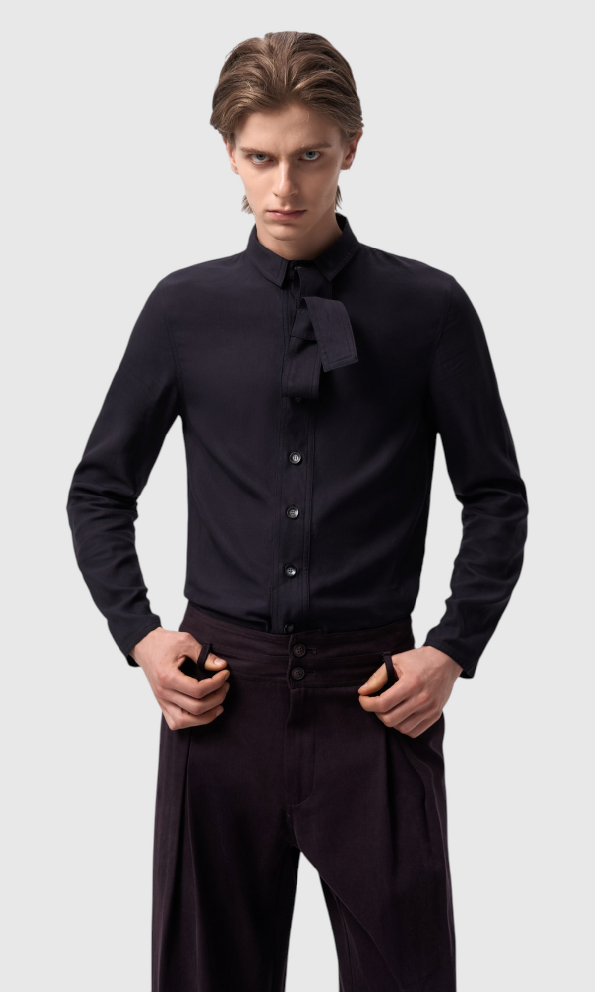 Slight Vogue Tie-Neck Tencel Shirt — product image 7