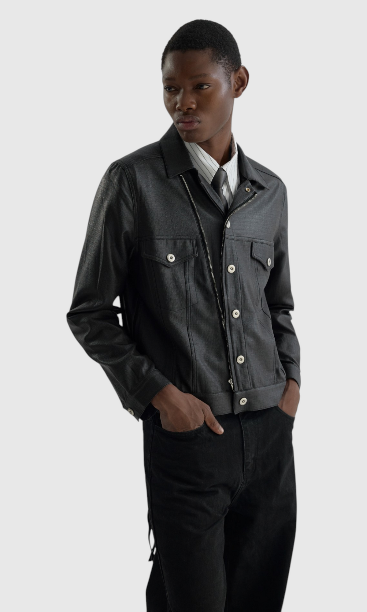 Slight Vogue Leather Utility Jacket — product image 7