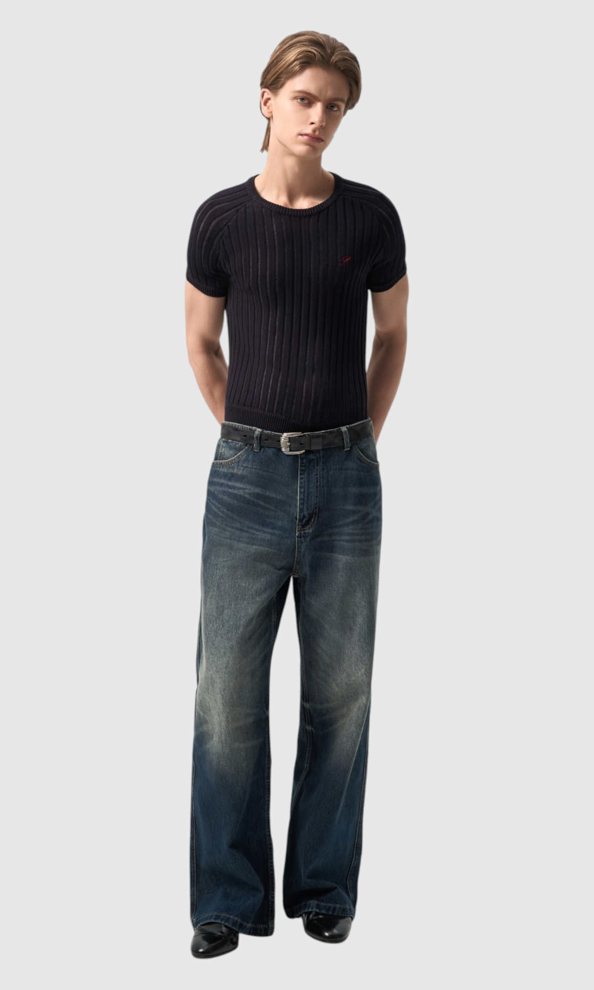 Slight Vogue Openwork Raglan Knit Tee — product image 1