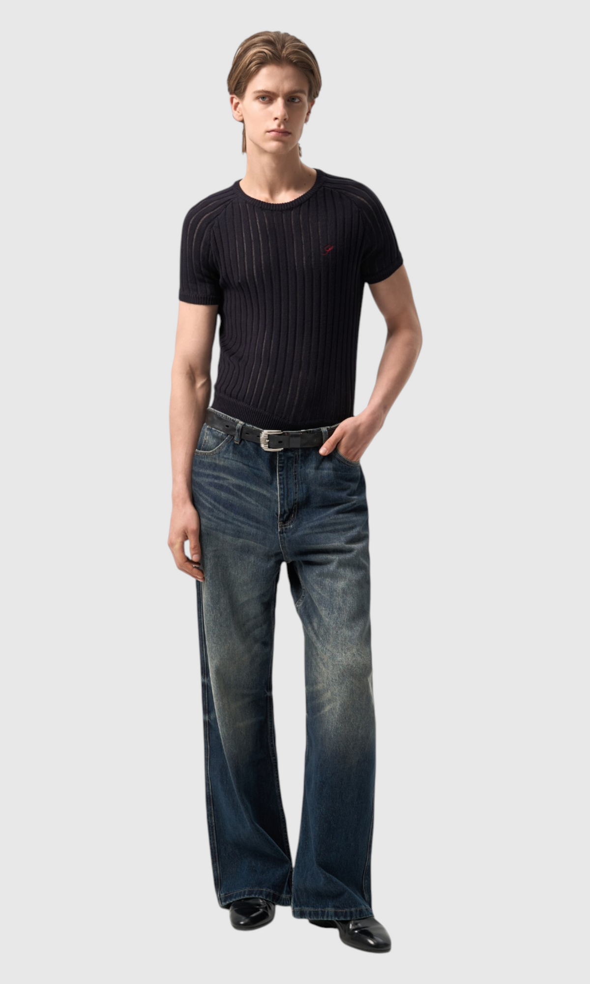 Slight Vogue Openwork Raglan Knit Tee — product image 2