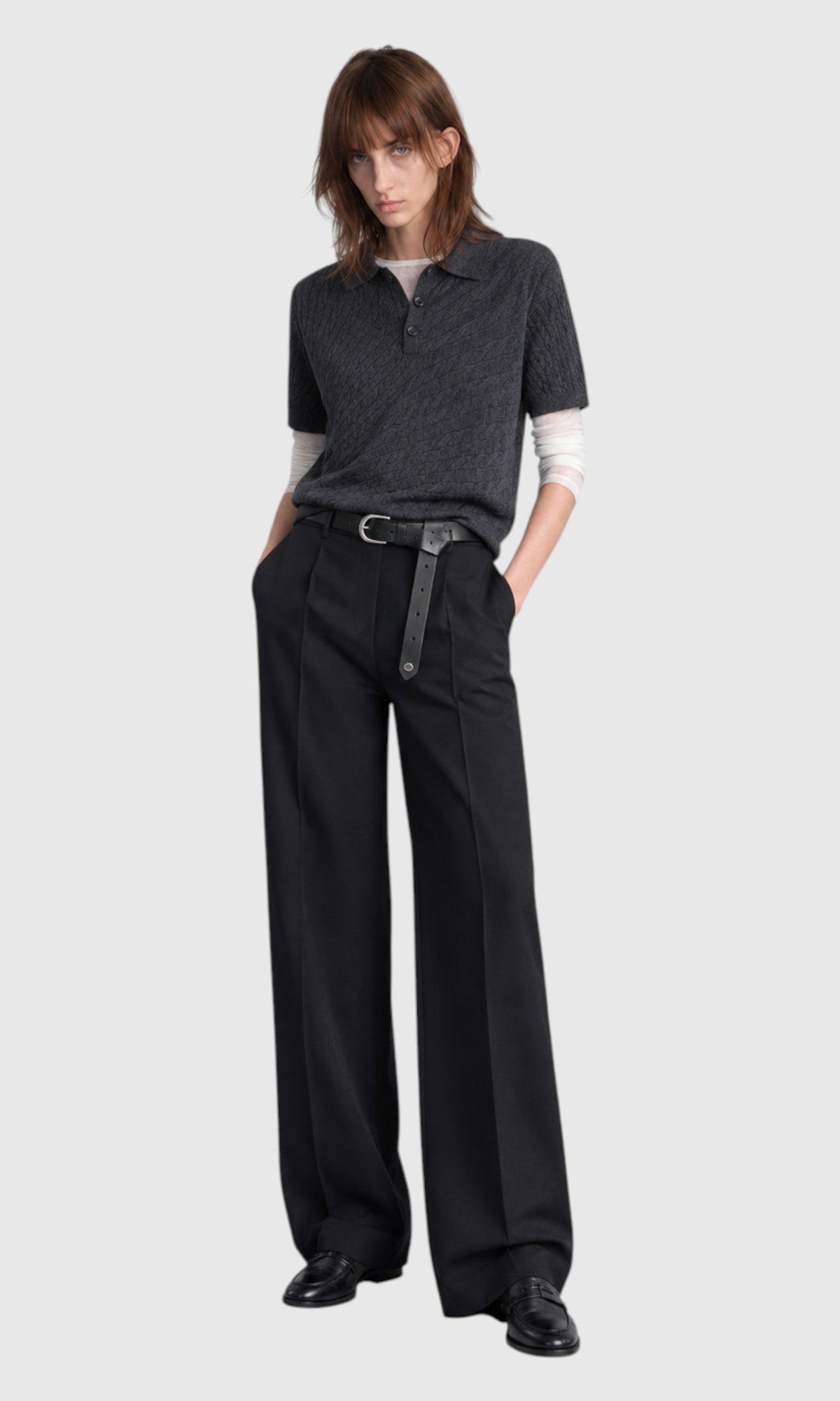 Slight Vogue Cable Knit Polo — product image 4