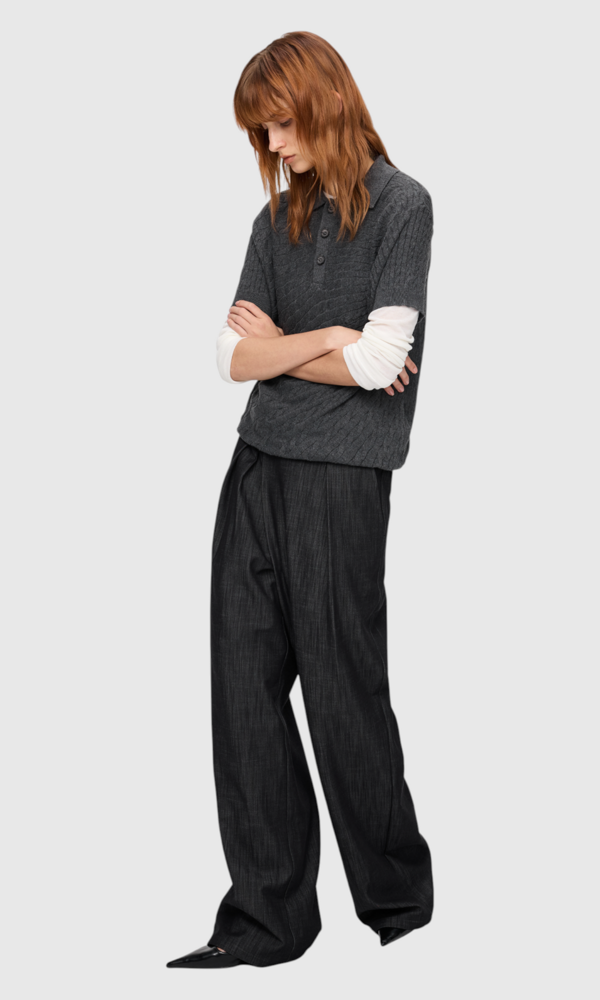 Slight Vogue Cable Knit Polo — product image 5