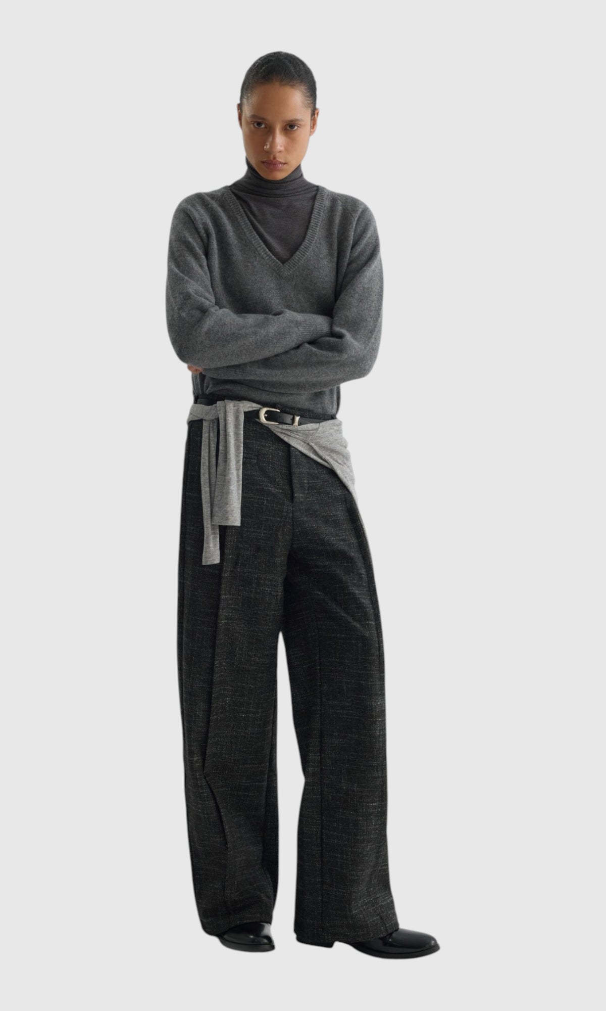 Slight Vogue Charcoal Wide-Leg Trousers — product image 2