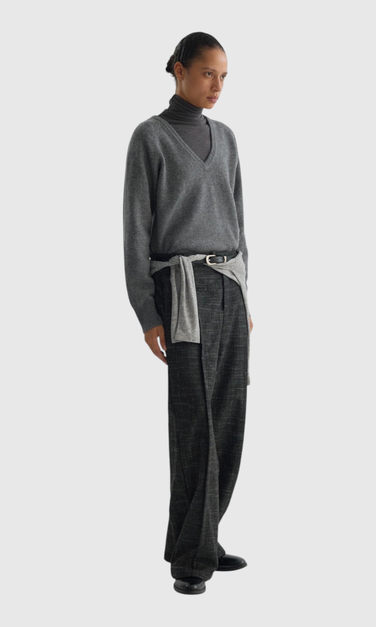 Slight Vogue Charcoal Wide-Leg Trousers — product image 4