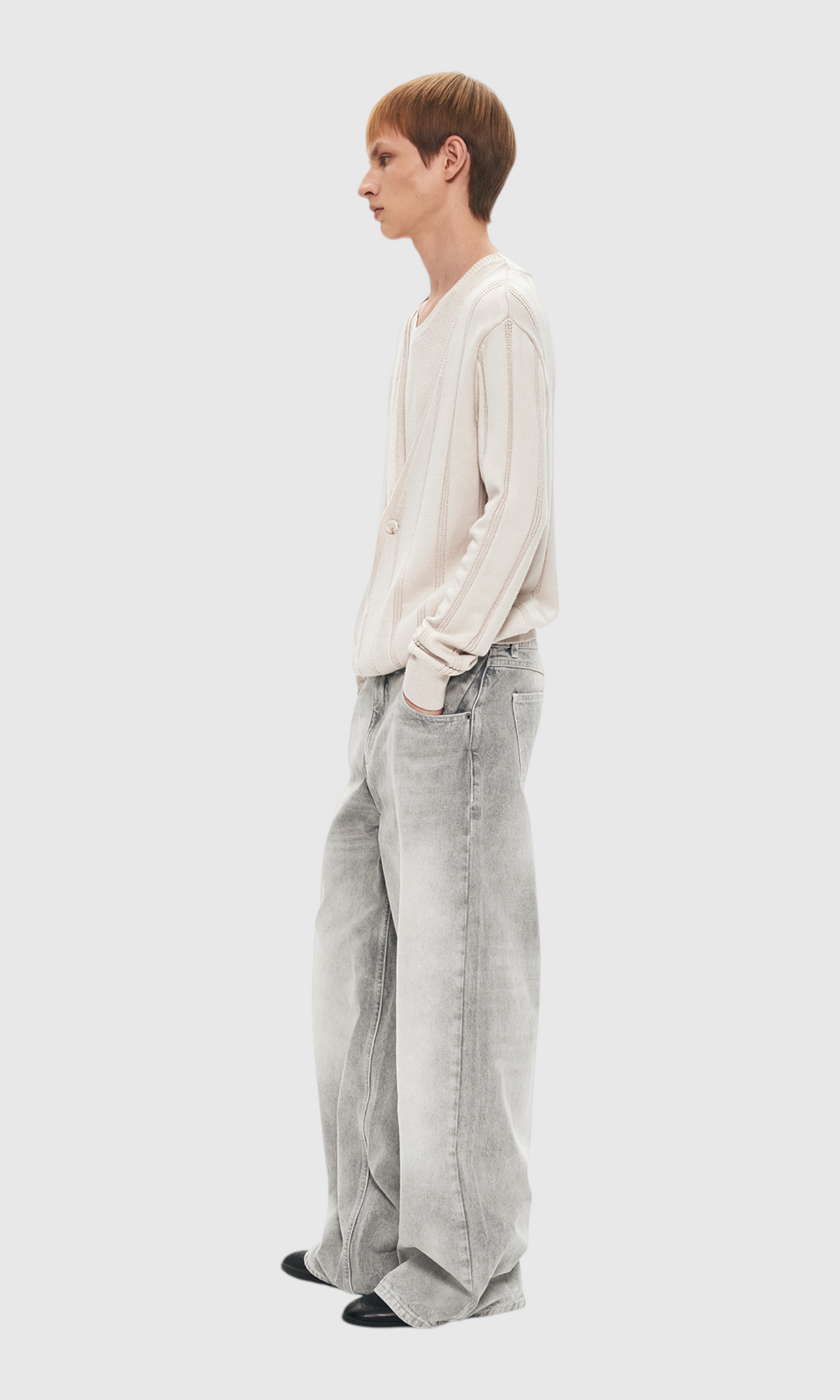 Slight Vogue Ivory Layered Stripe Knit Long Sleeve — product image 2