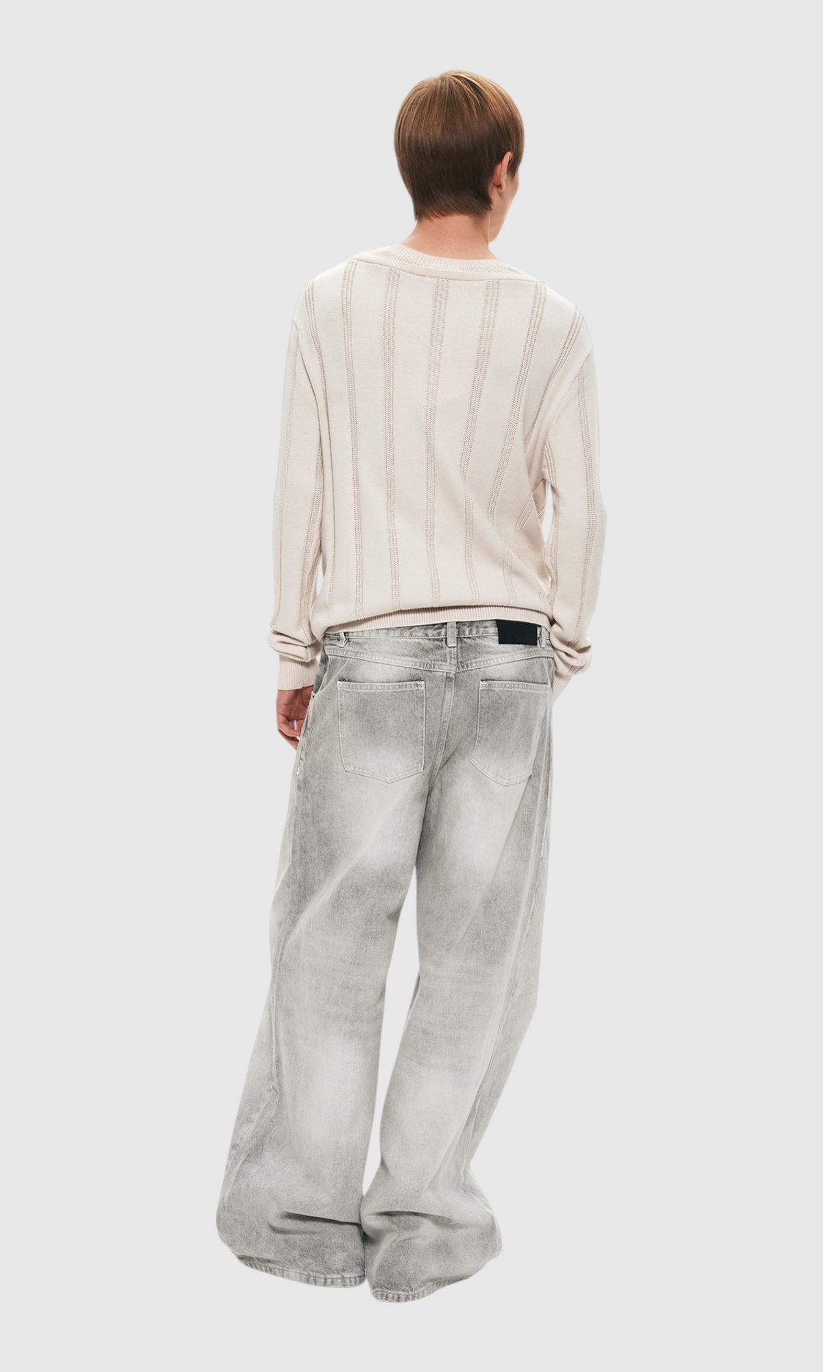 Slight Vogue Ivory Layered Stripe Knit Long Sleeve — product image 3