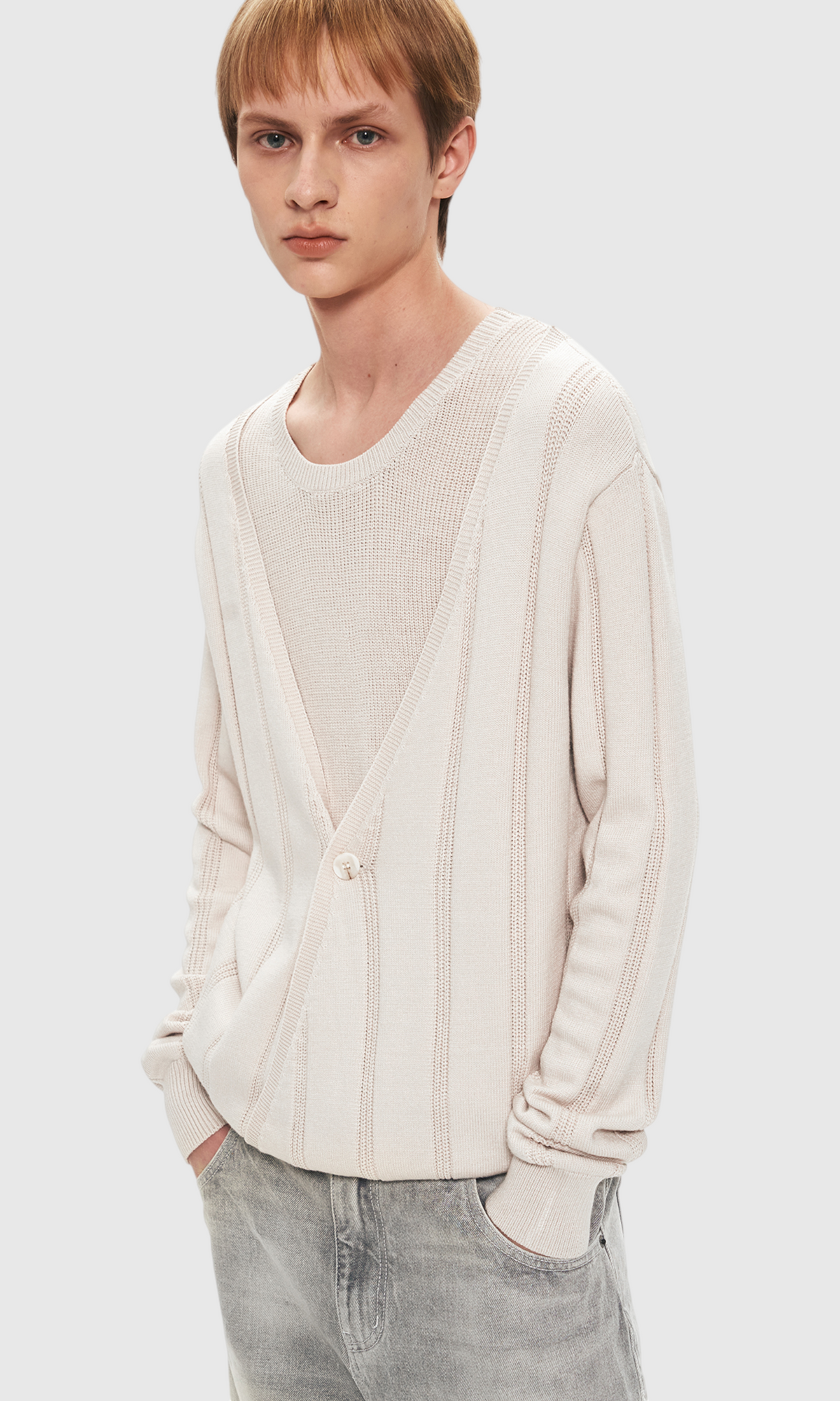 Slight Vogue Ivory Layered Stripe Knit Long Sleeve — product image 5