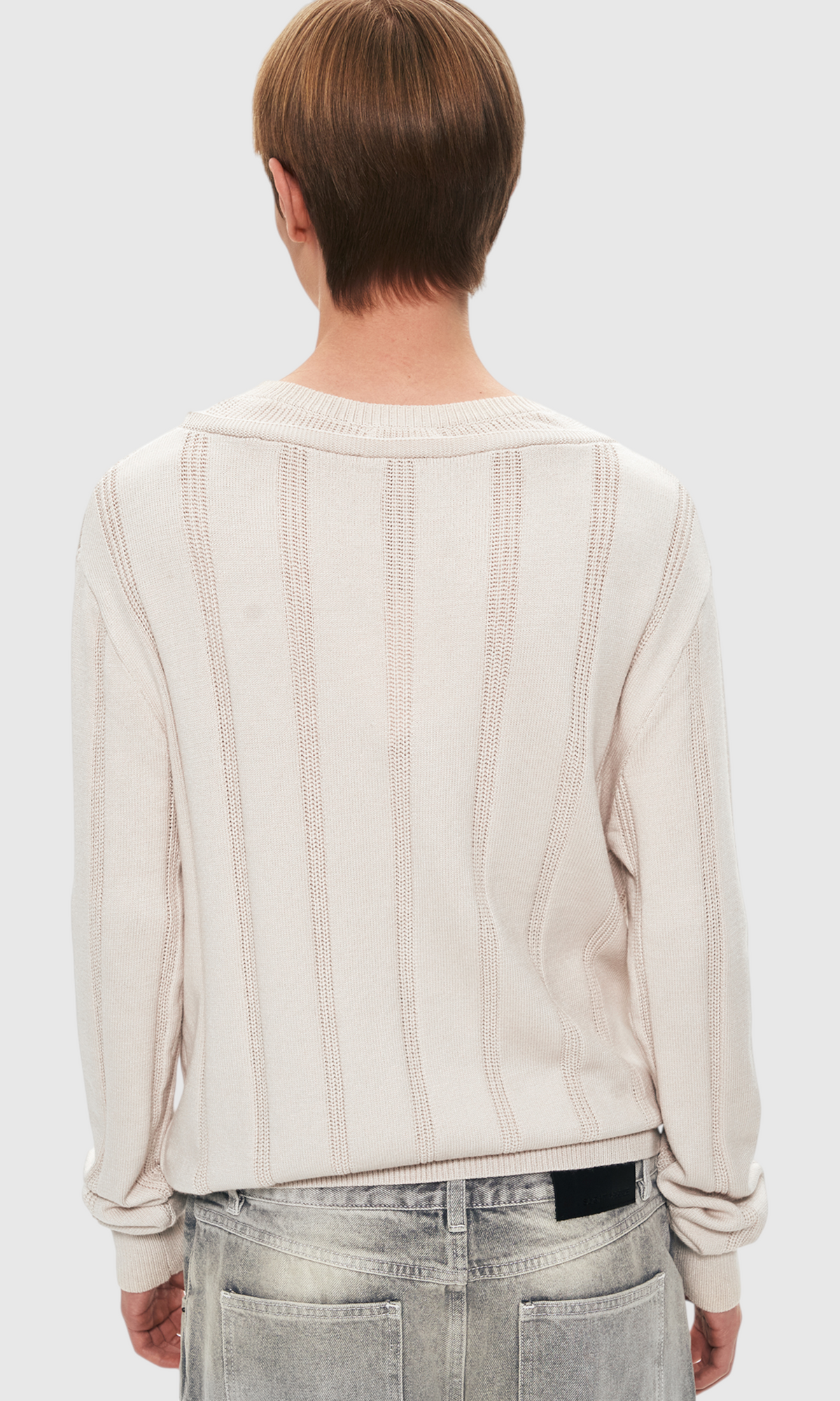 Slight Vogue Ivory Layered Stripe Knit Long Sleeve — product image 6