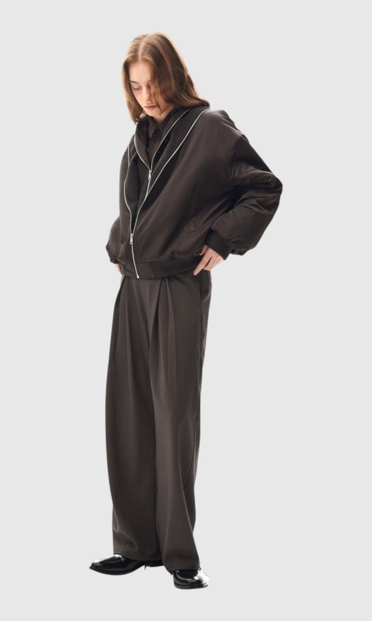 Slight Vogue Brown Zip Bomber — product image 2