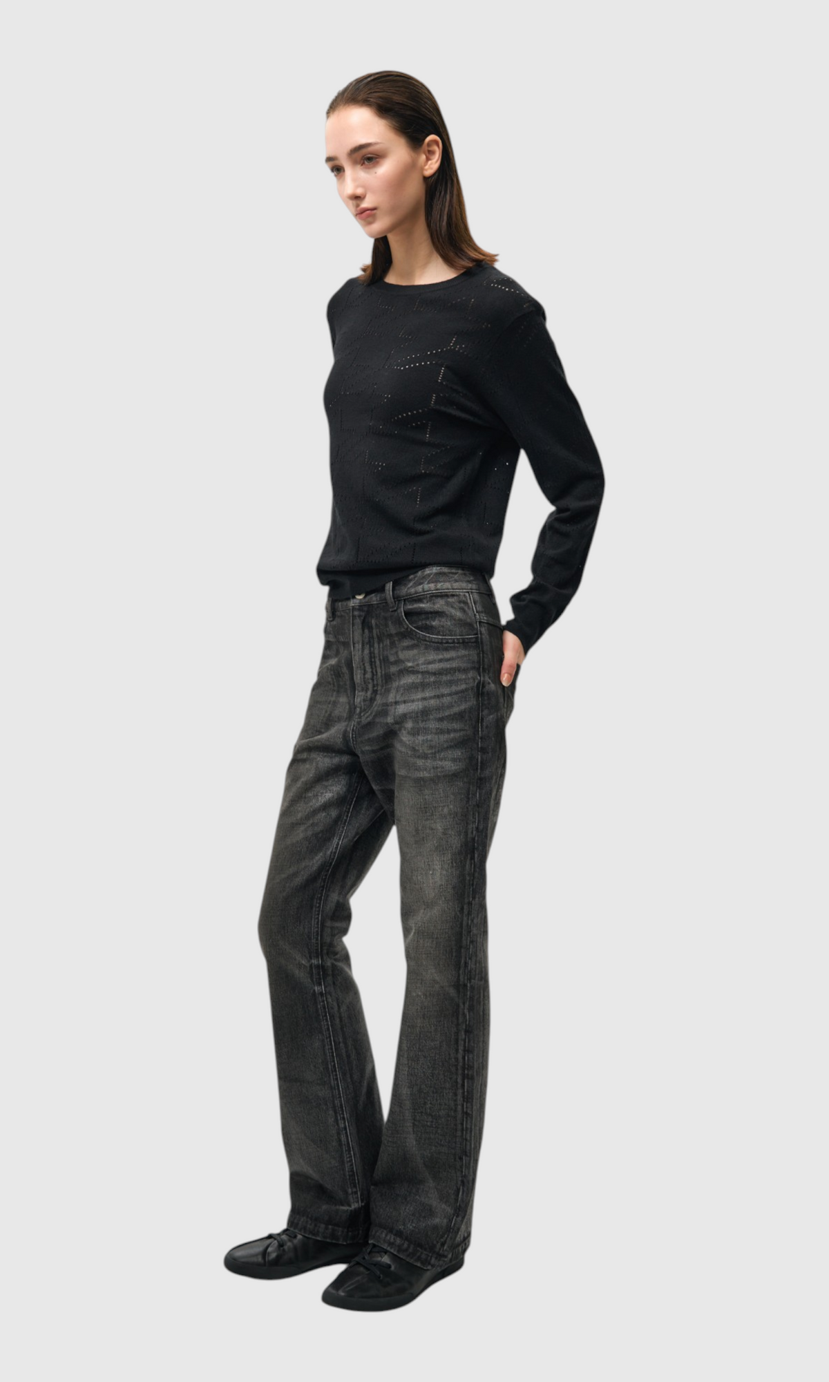 Slight Vogue Waxed Flare Jeans — product image 7