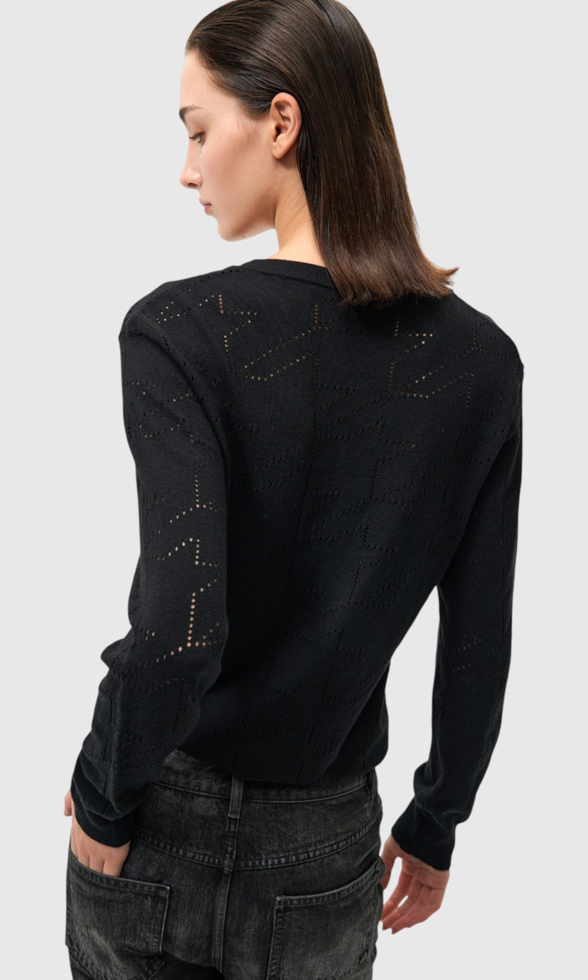 Slight Vogue Openwork Houndstooth Knit — product image 3