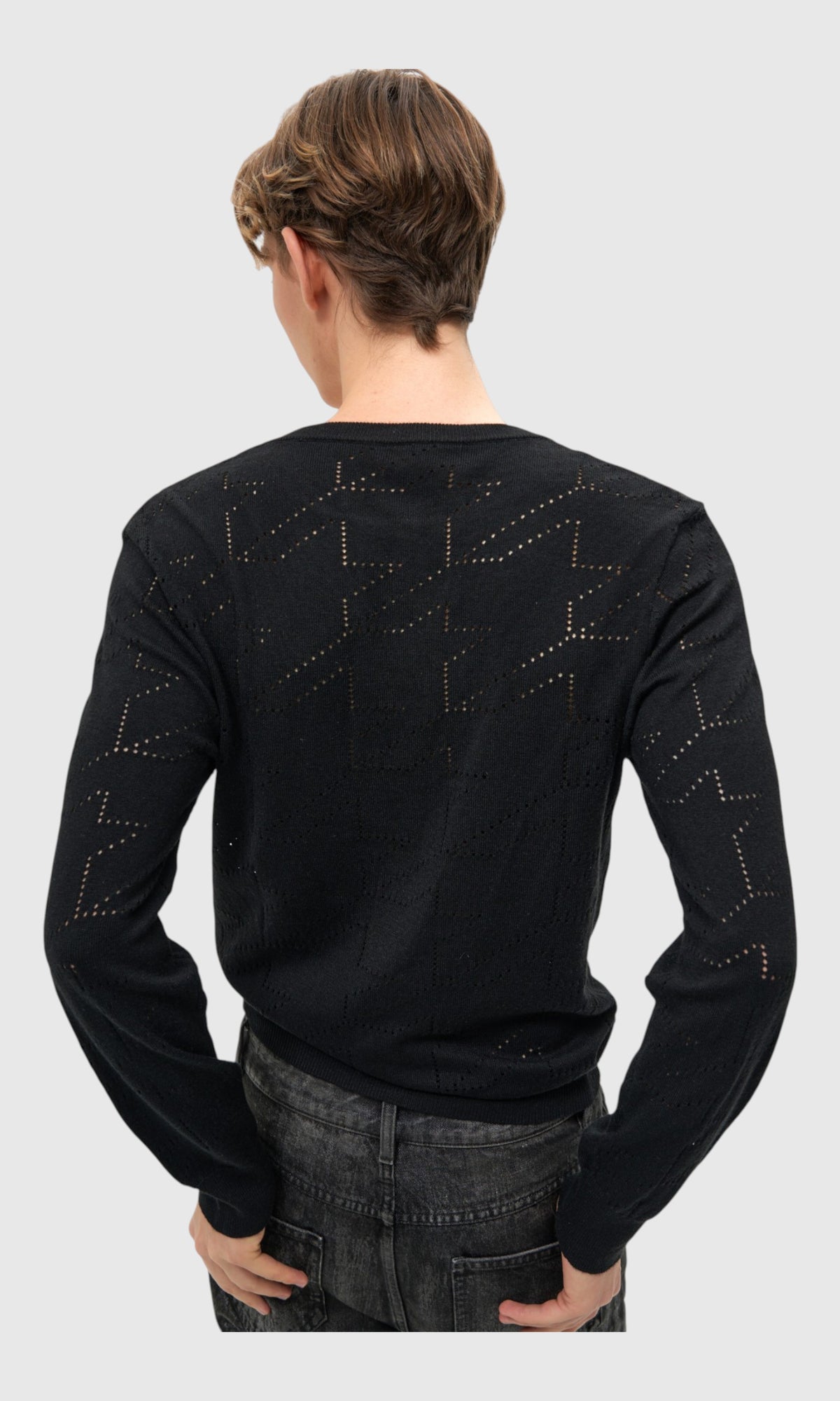 Slight Vogue Openwork Houndstooth Knit — product image 10
