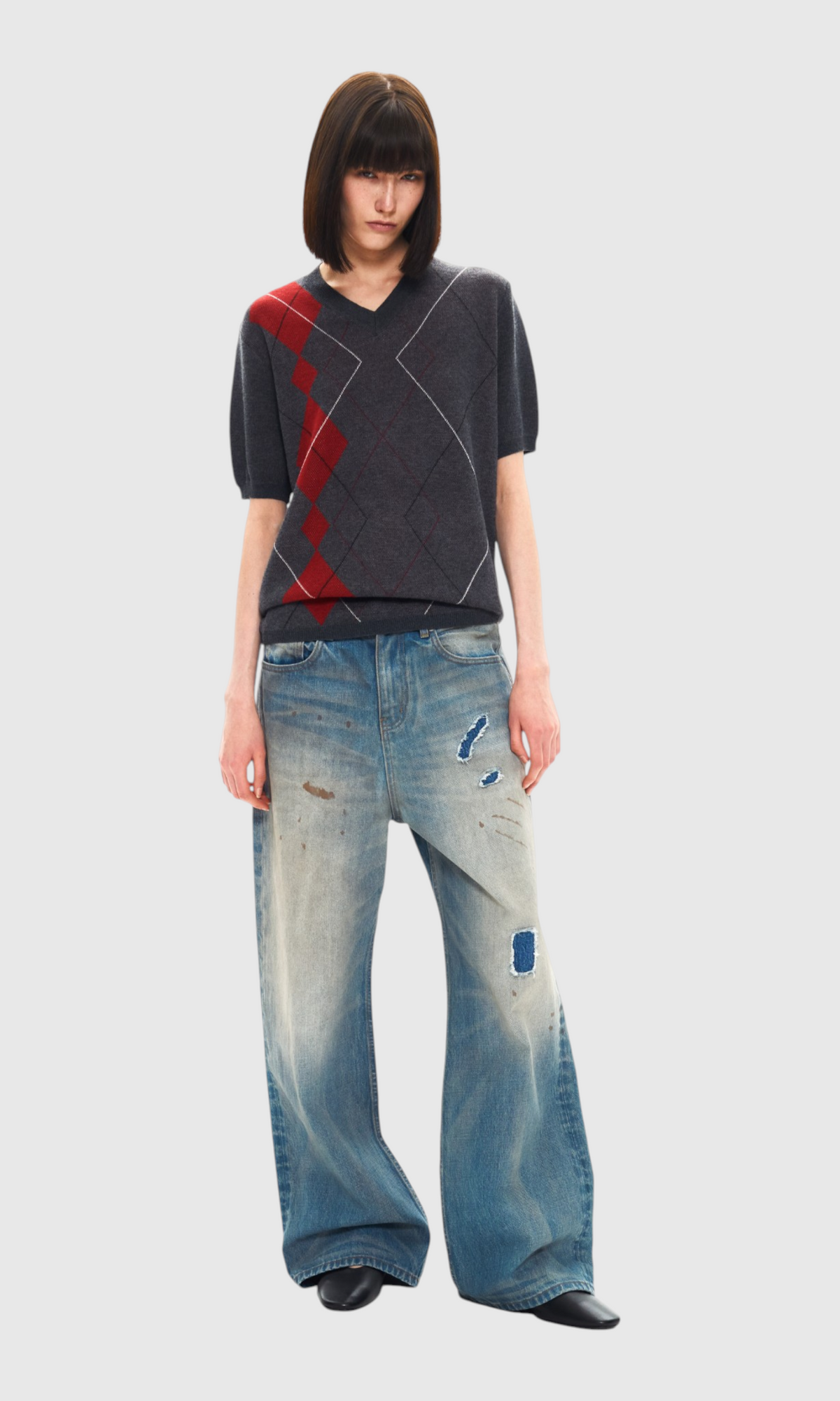 Slight Vogue Distressed Straight Jeans — product image 1