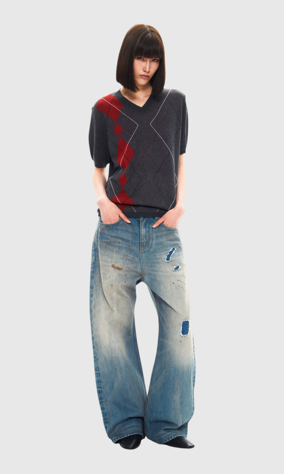 Slight Vogue Distressed Straight Jeans — product image 3