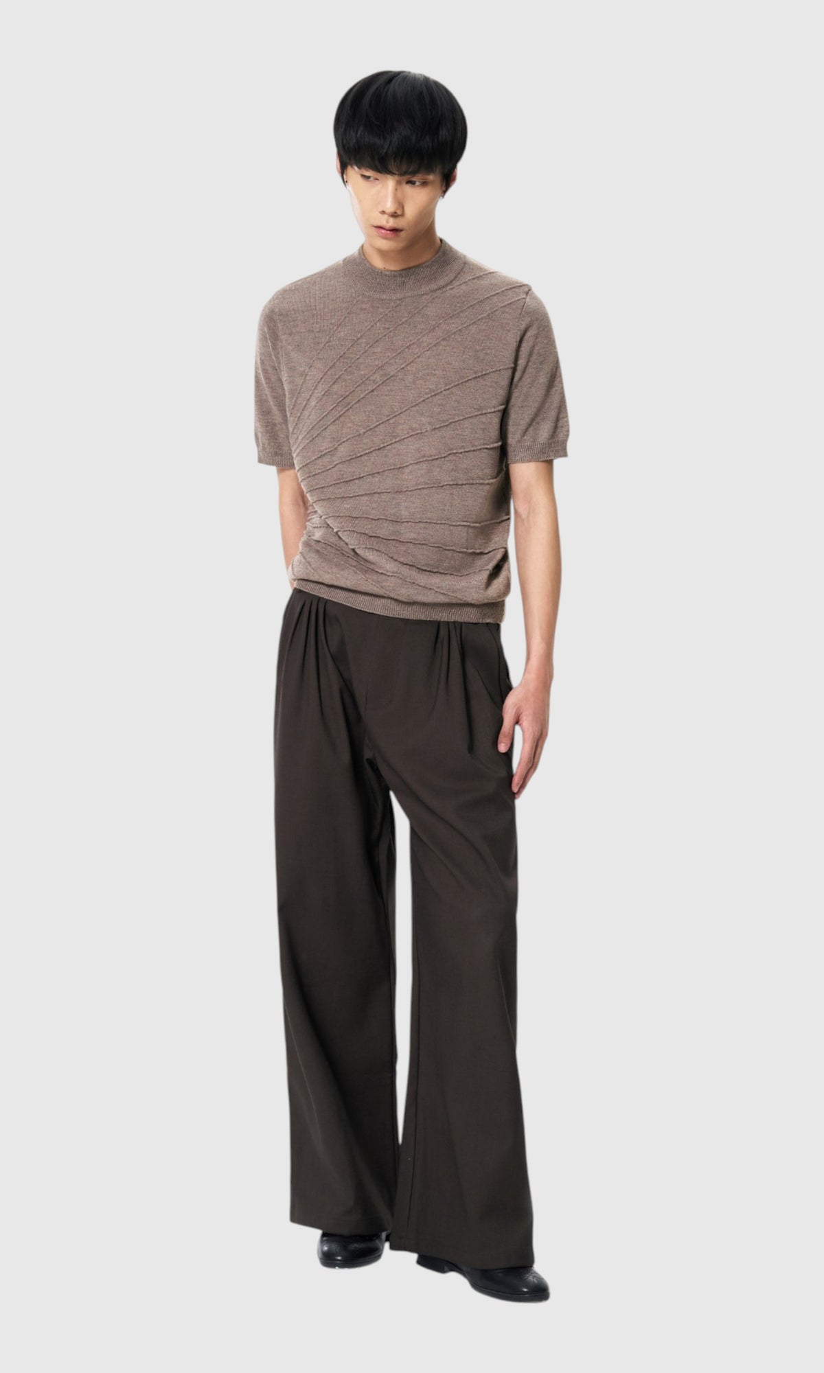 Slight Vogue Diagonal Seam Knit Tee — product image 1