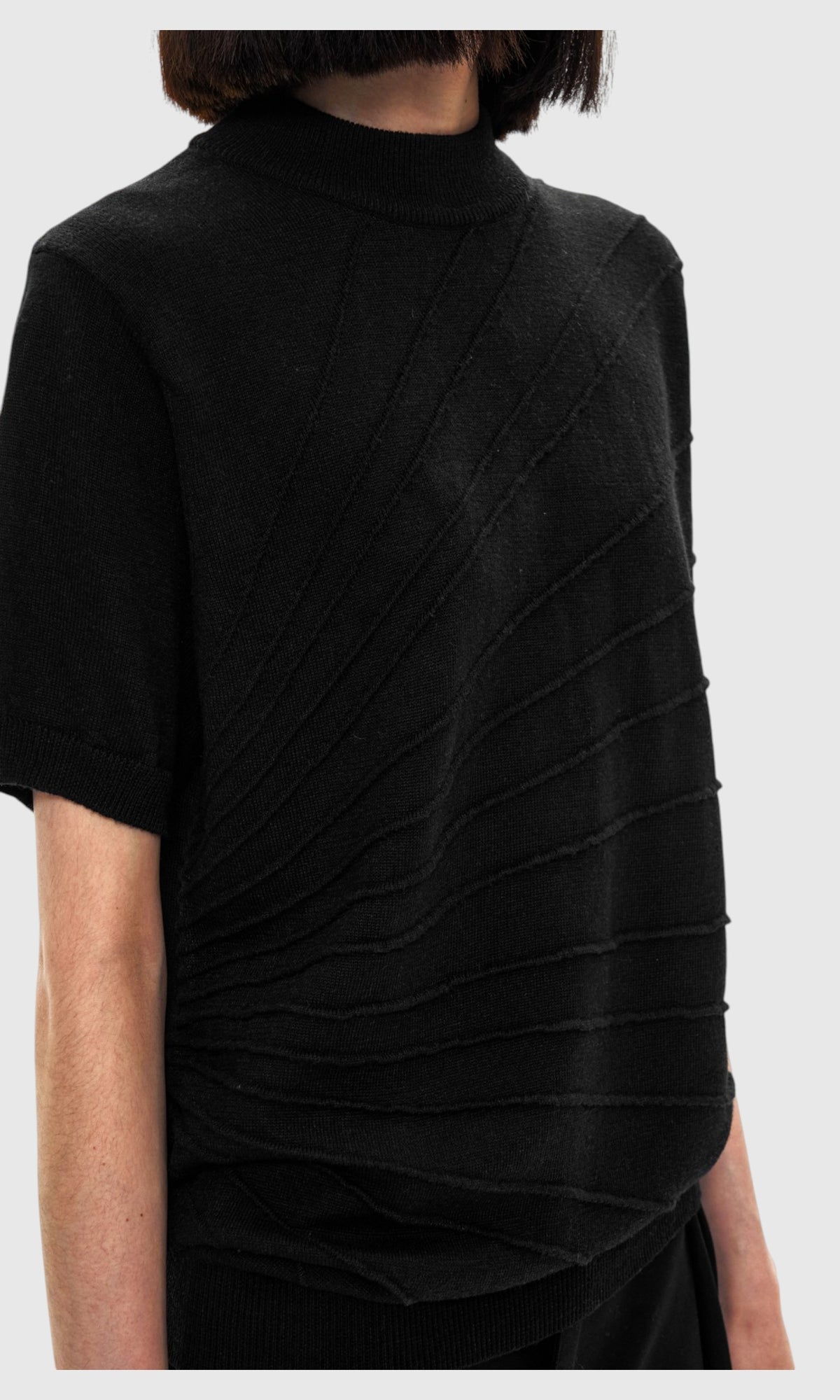 Slight Vogue Diagonal Seam Knit Tee — product image 8