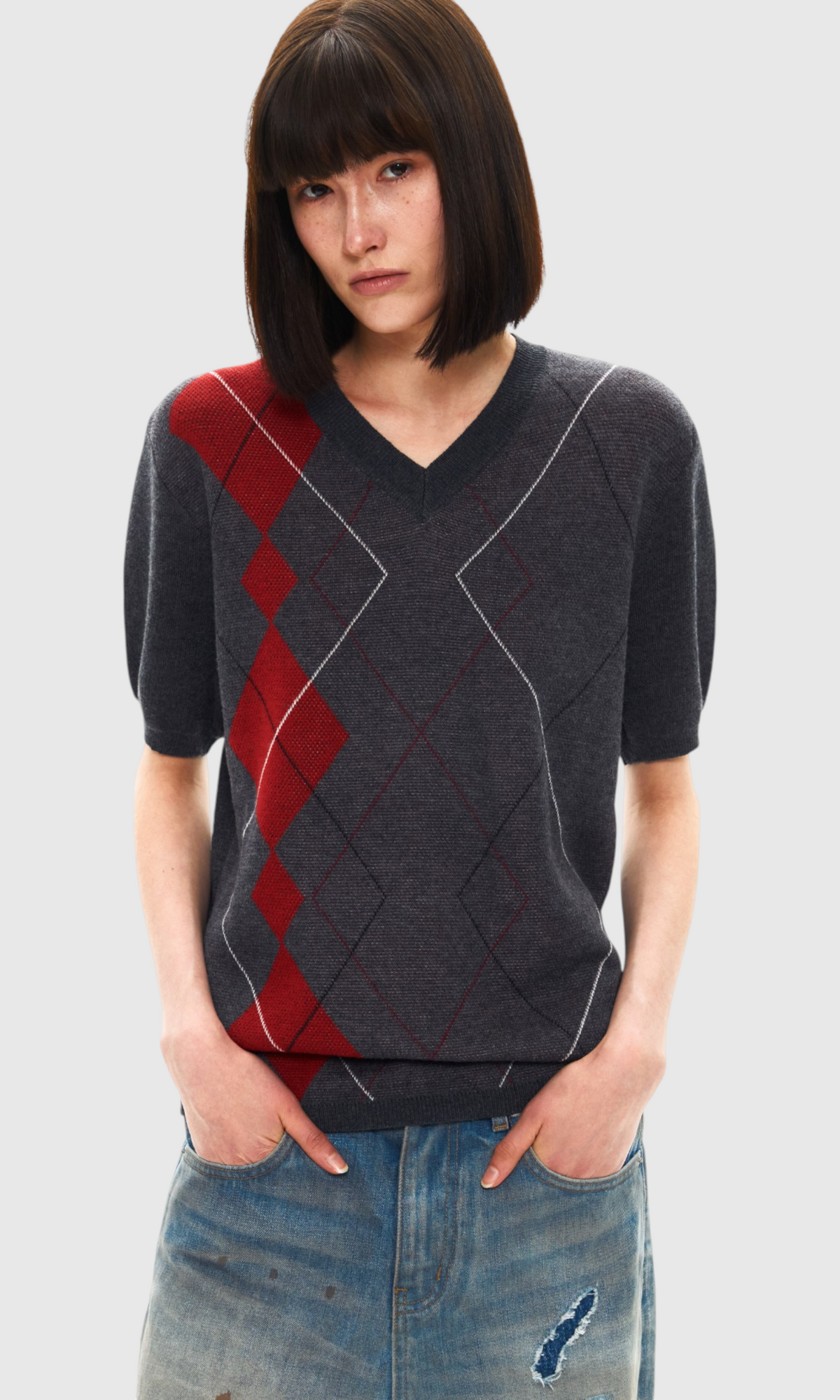 Slight Vogue Argyle Knit Tee — product image 5