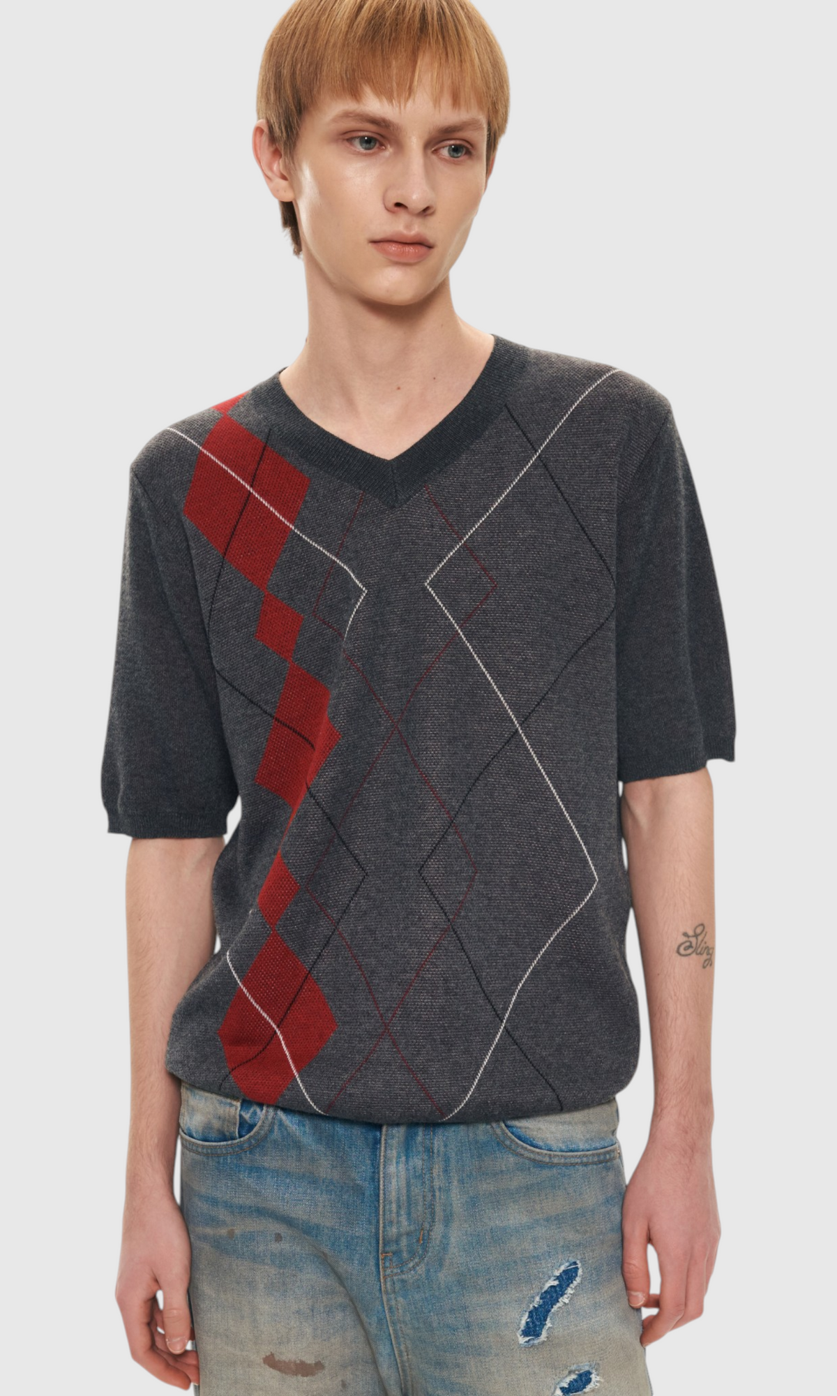 Slight Vogue Argyle Knit Tee — product image 14