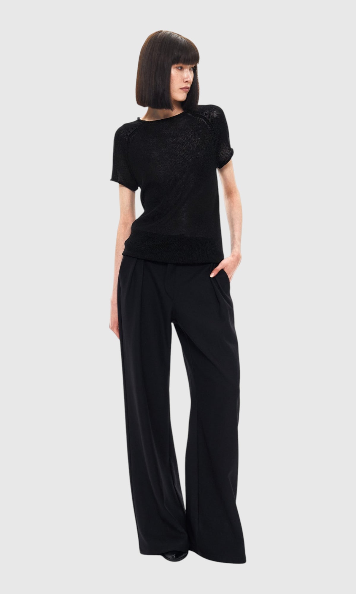 Slight Vogue Raw-Edge Knit Tee — product image 1
