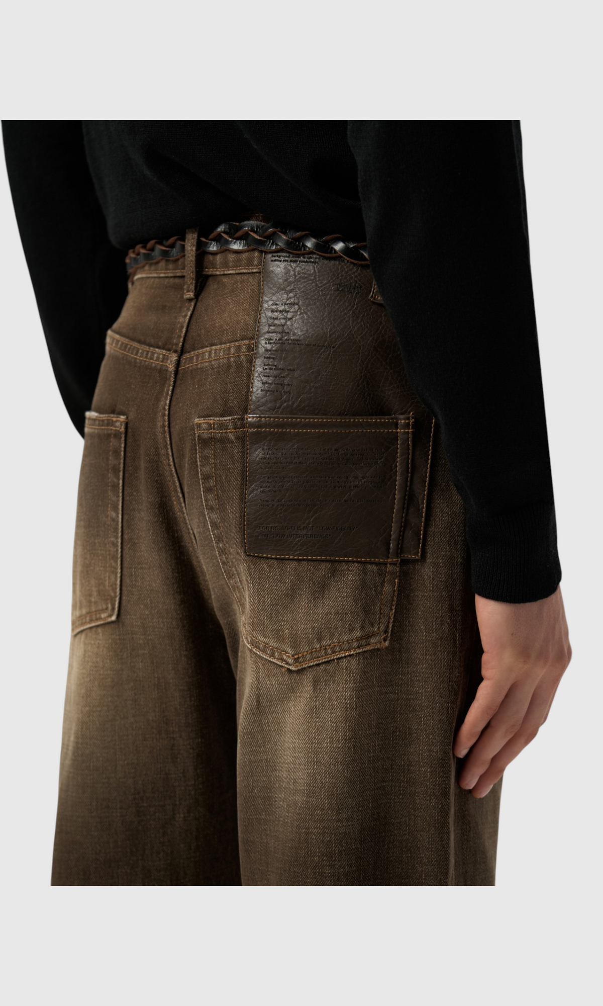 Slight Vogue Leather-Pocket Jeans — product image 2