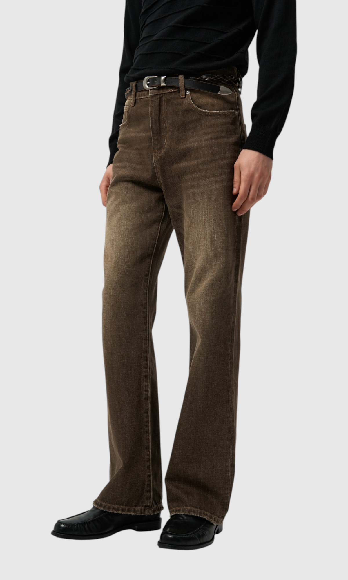 Slight Vogue Leather-Pocket Jeans — product image 3