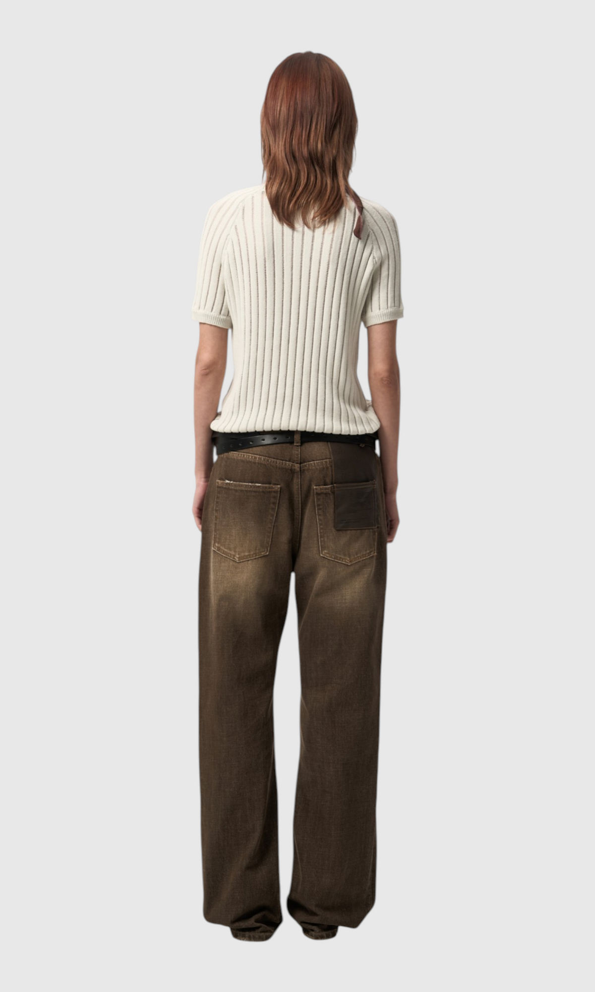 Slight Vogue Leather-Pocket Jeans — product image 10