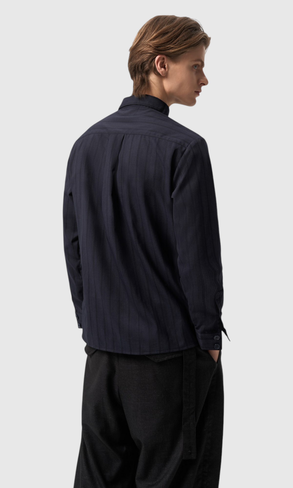 Slight Vogue Curved-Collar Stripe Shirt — product image 4