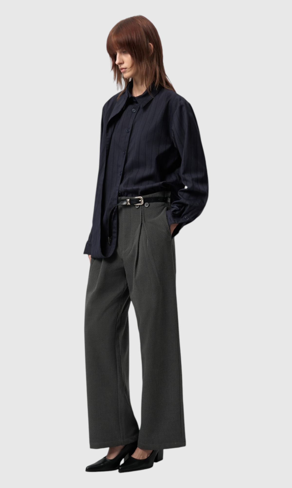 Slight Vogue Curved-Collar Stripe Shirt — product image 6