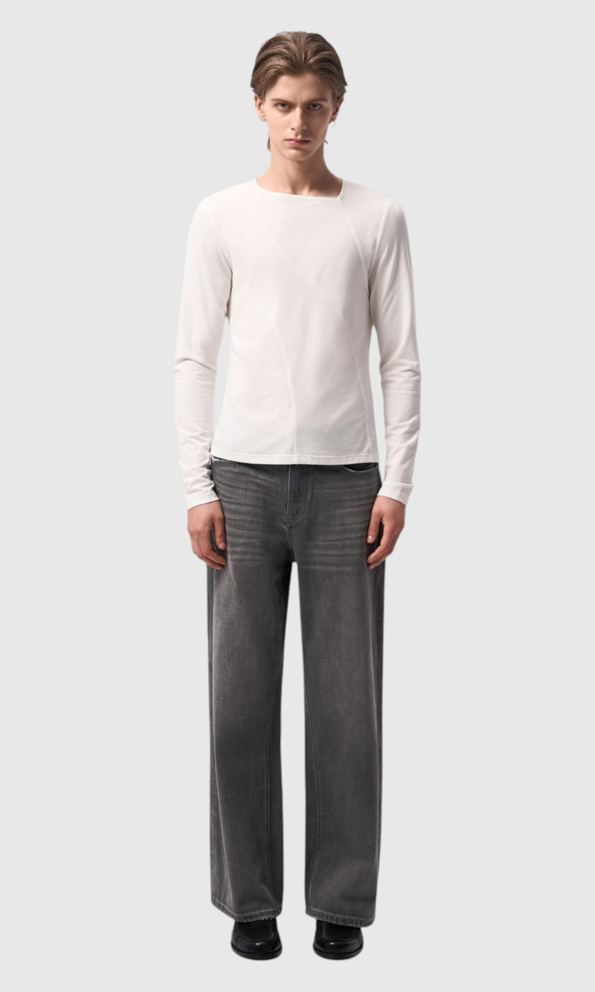 Slight Vogue Asymmetric Linen Long-Sleeve Top — product image 1