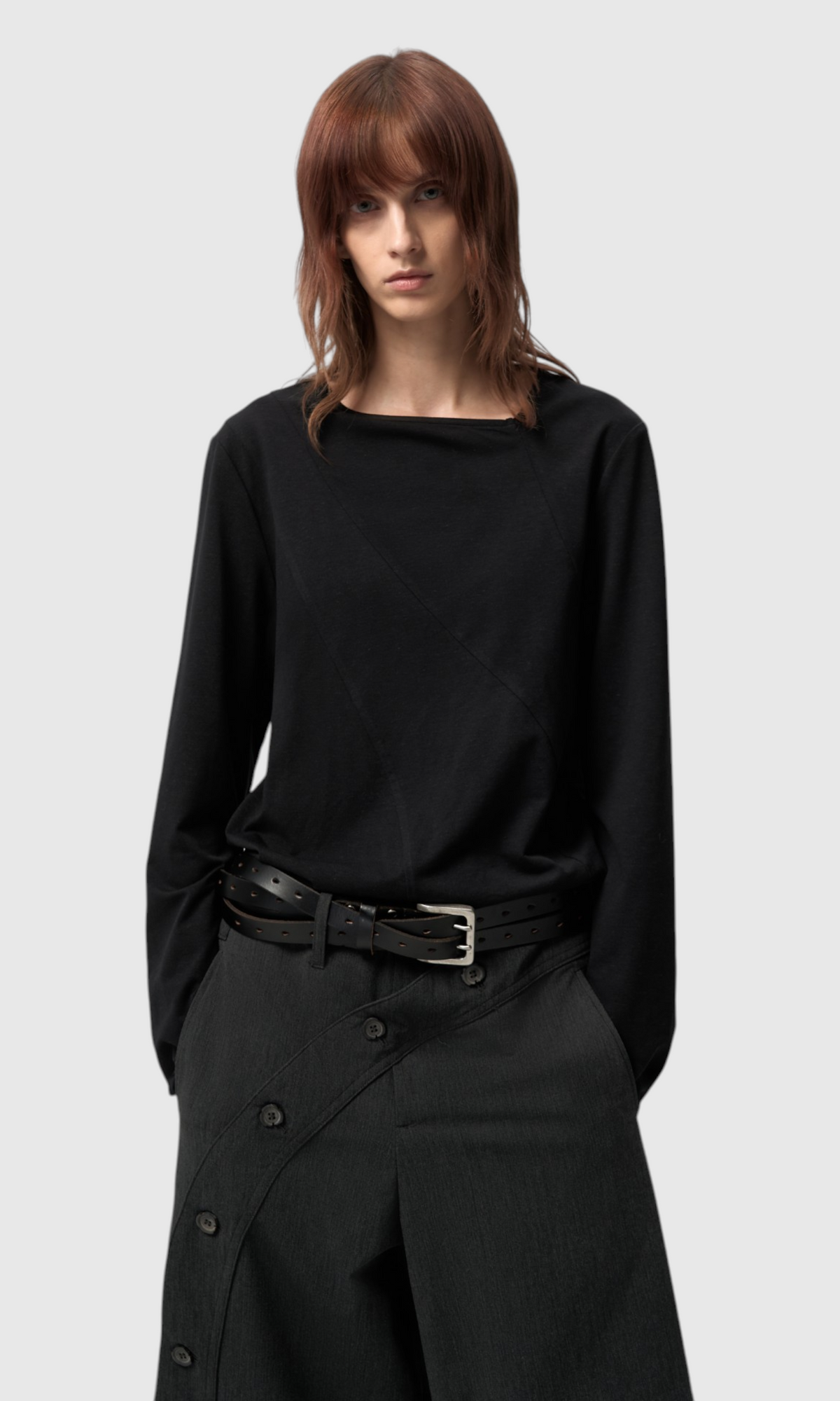 Slight Vogue Asymmetric Linen Long-Sleeve Top — product image 5