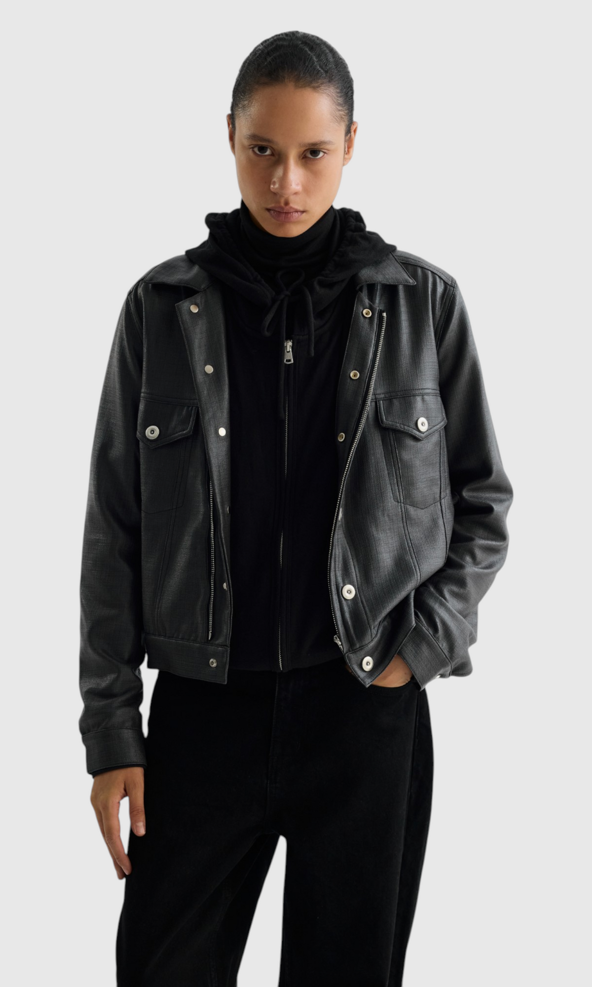 Slight Vogue Leather Utility Jacket — product image 3