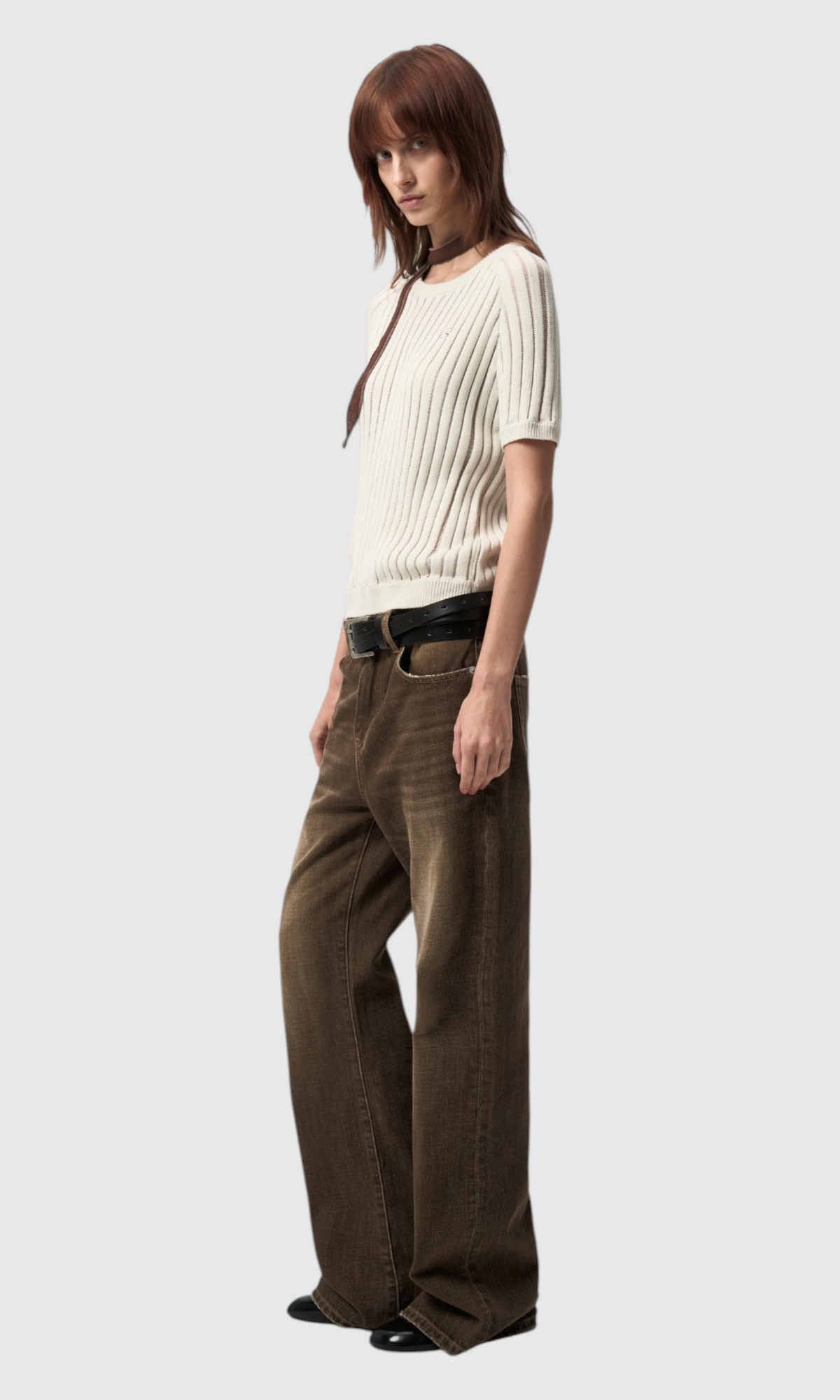 Slight Vogue Openwork Raglan Knit Tee — product image 4