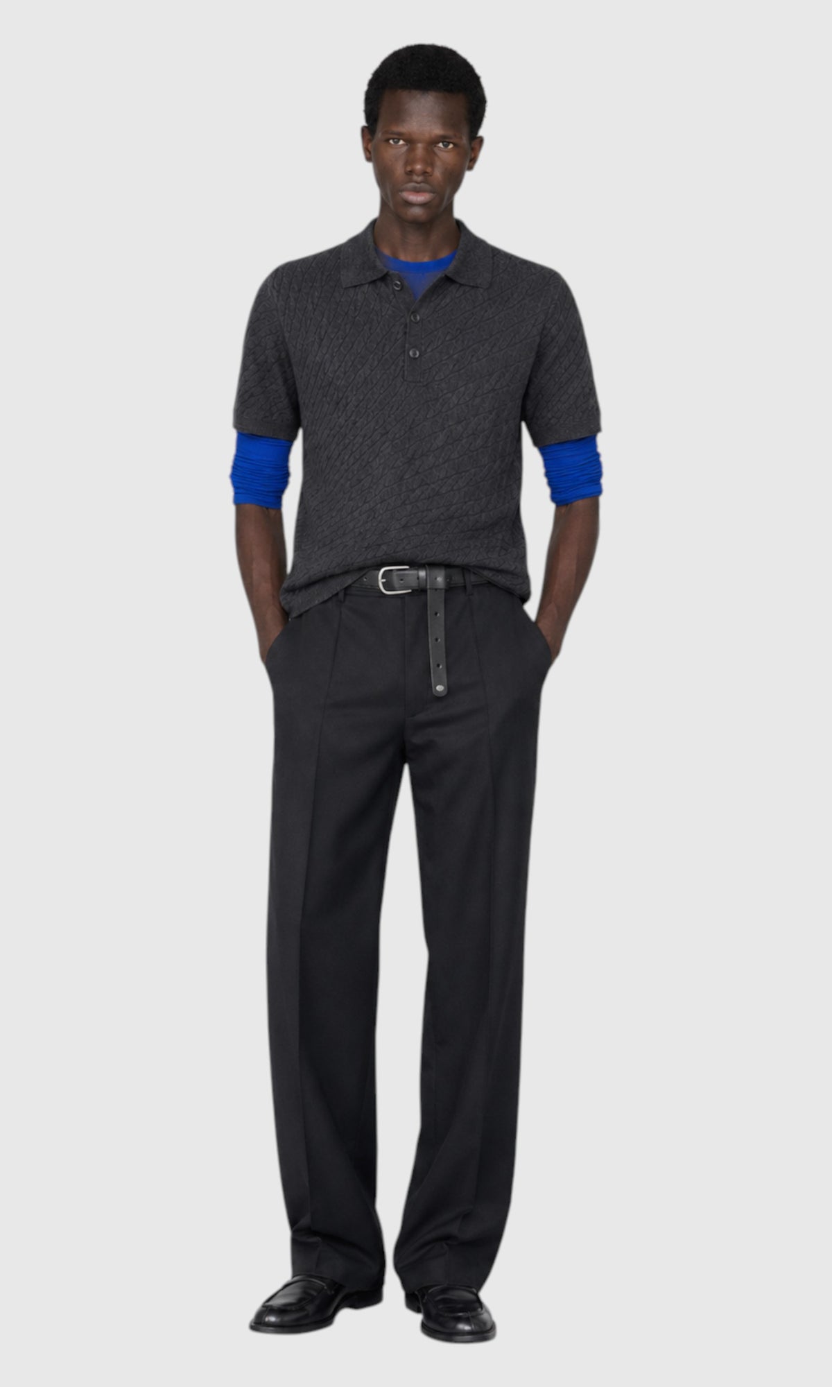 Slight Vogue Cable Knit Polo — product image 1
