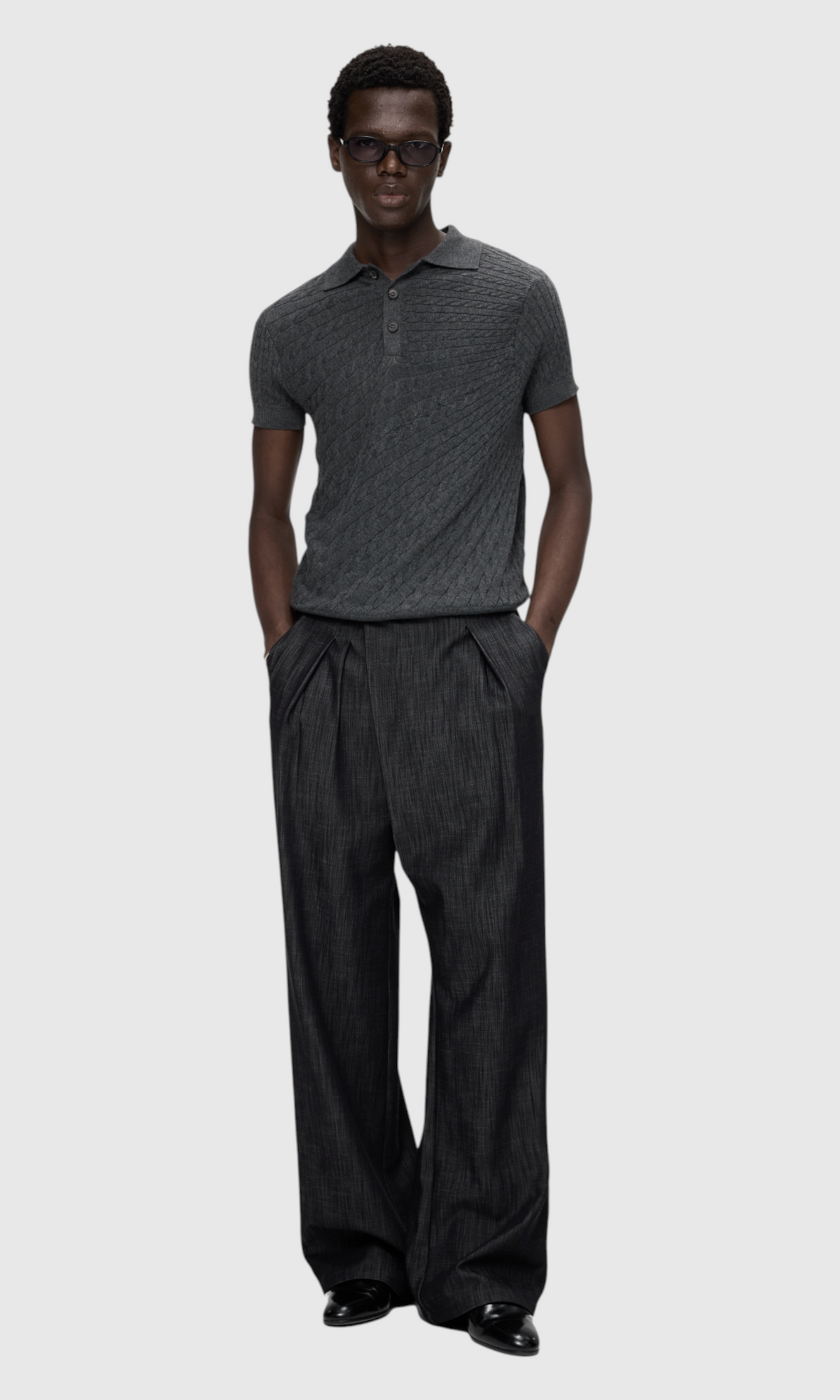 Slight Vogue Cable Knit Polo — product image 6