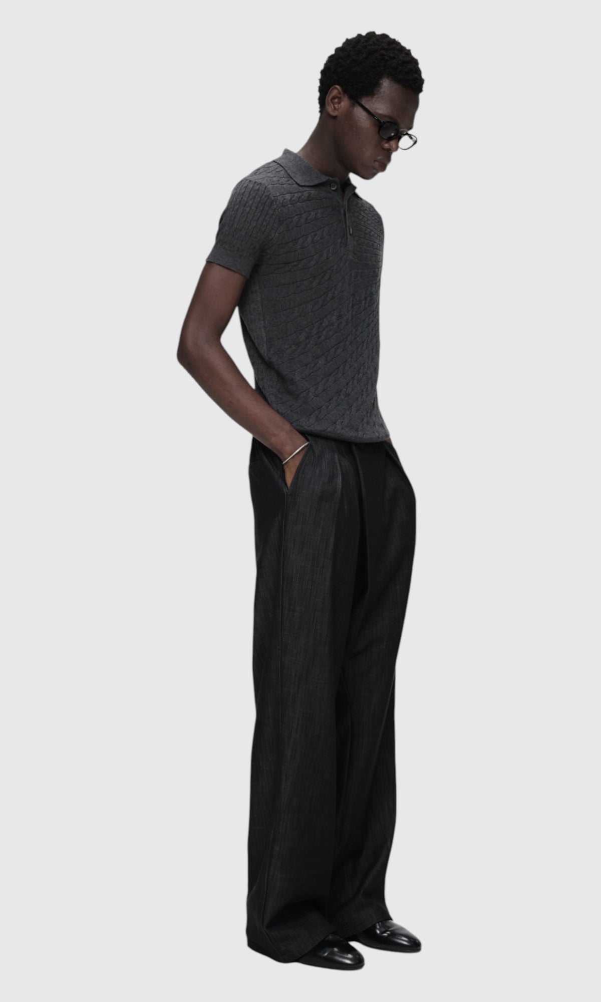 Slight Vogue Cable Knit Polo — product image 2